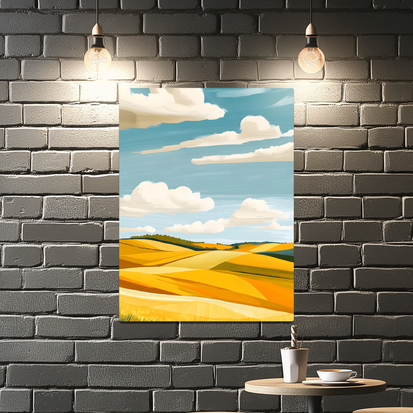 Golden Fields Horizon Premium Portrait Aluminum Prints