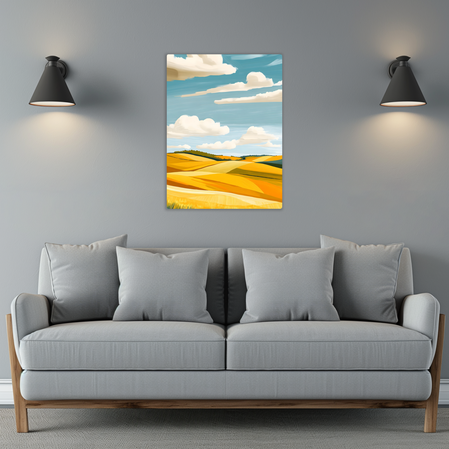 Golden Fields Horizon Premium Portrait Aluminum Prints