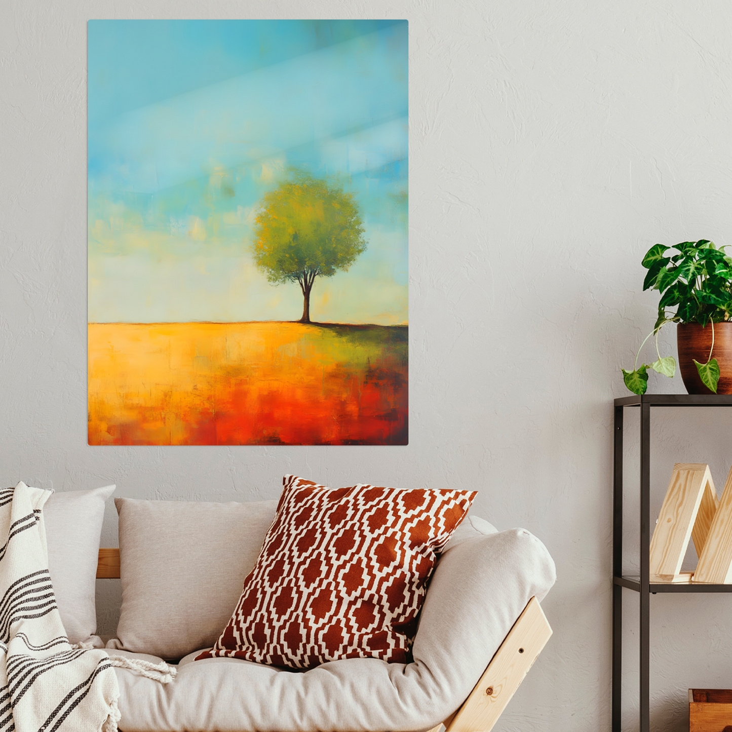 Lone Tree Serenity Premium Portrait Aluminum Prints
