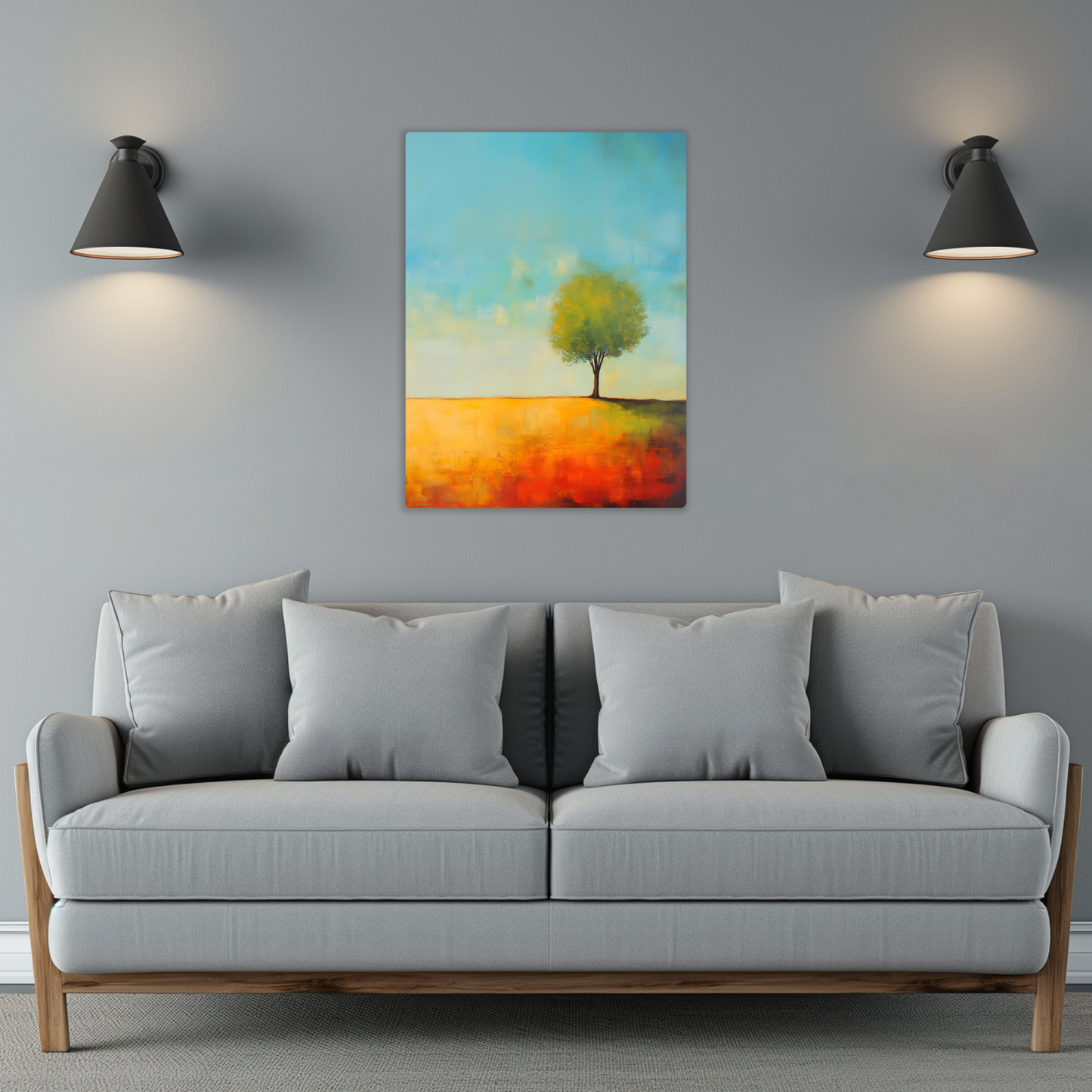Lone Tree Serenity Premium Portrait Aluminum Prints