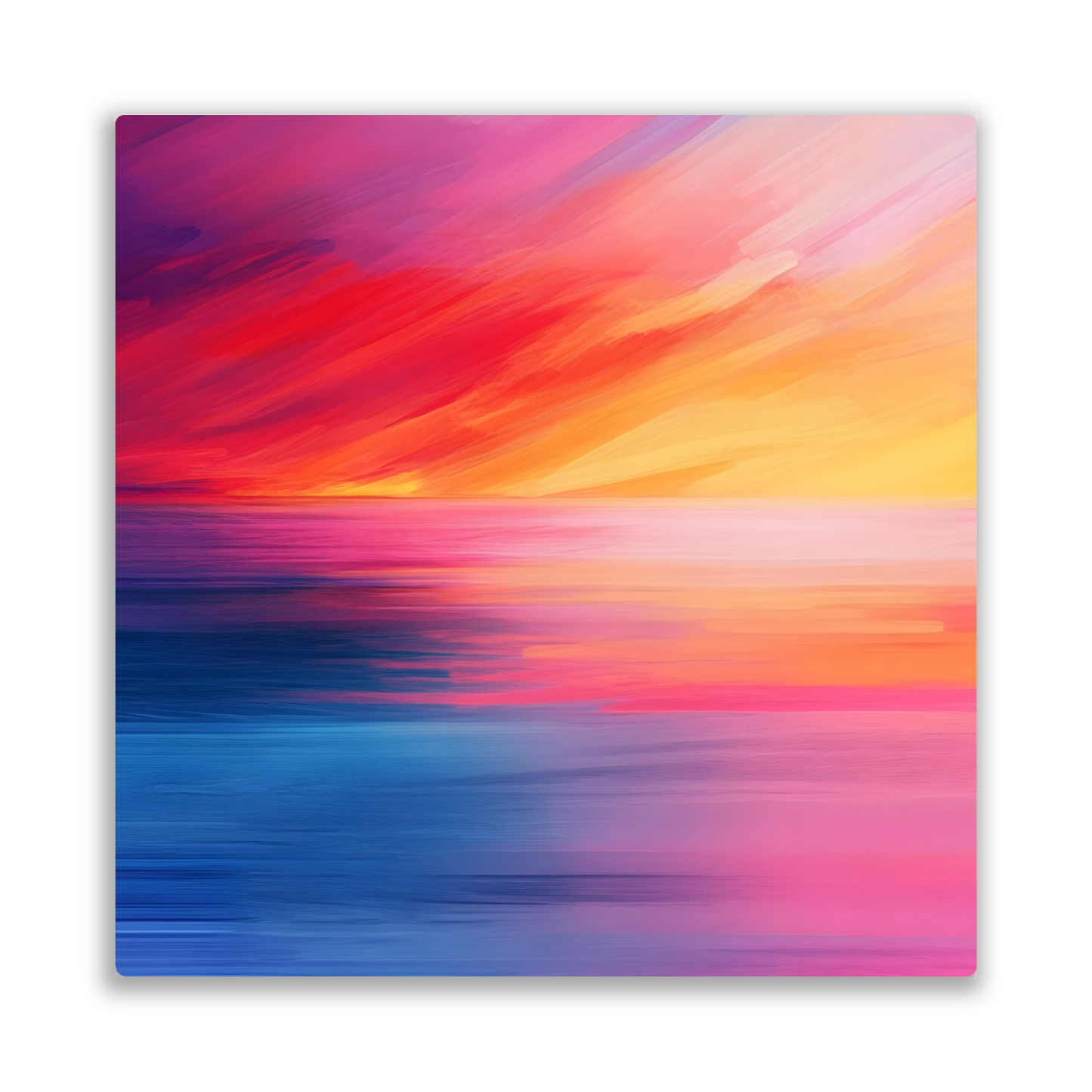 Vibrant Ocean Sunset Premium Square Aluminum Prints