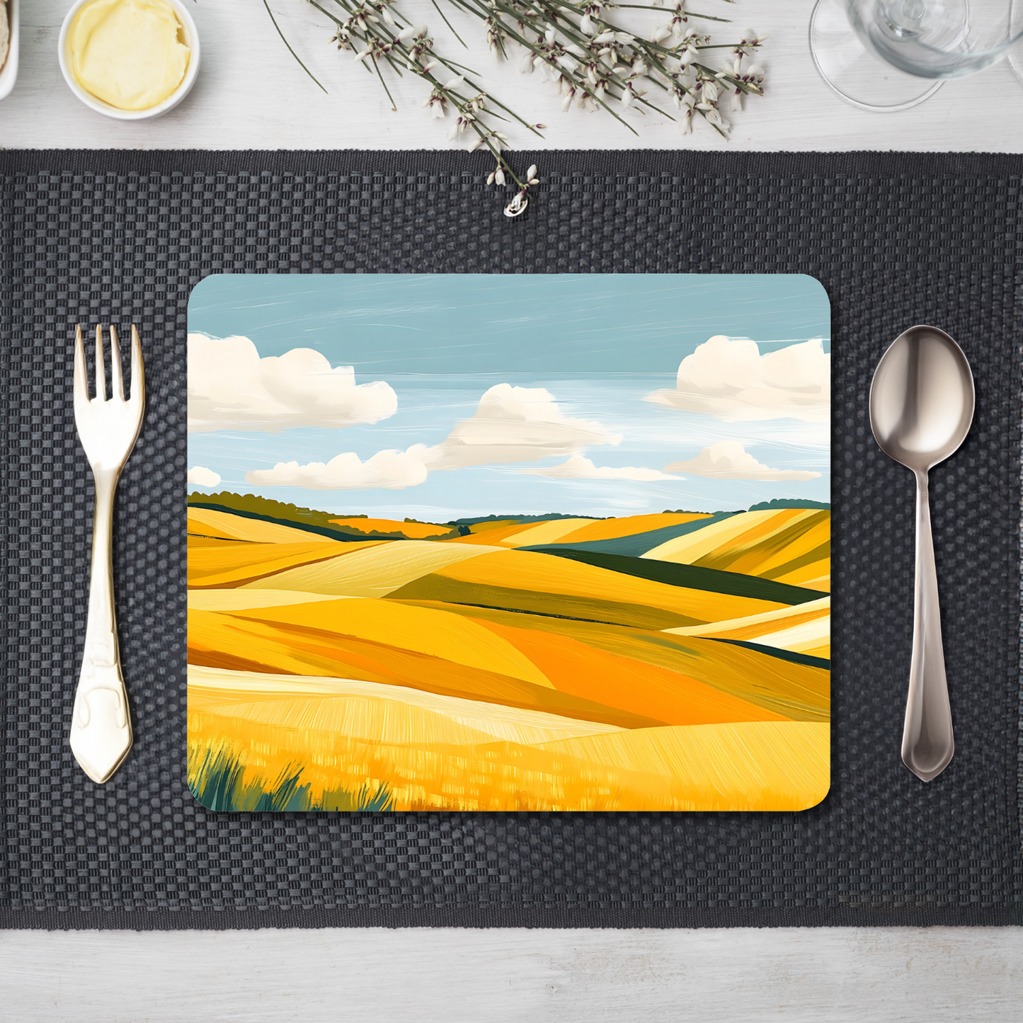 Golden Fields Horizon Wooden Placemat