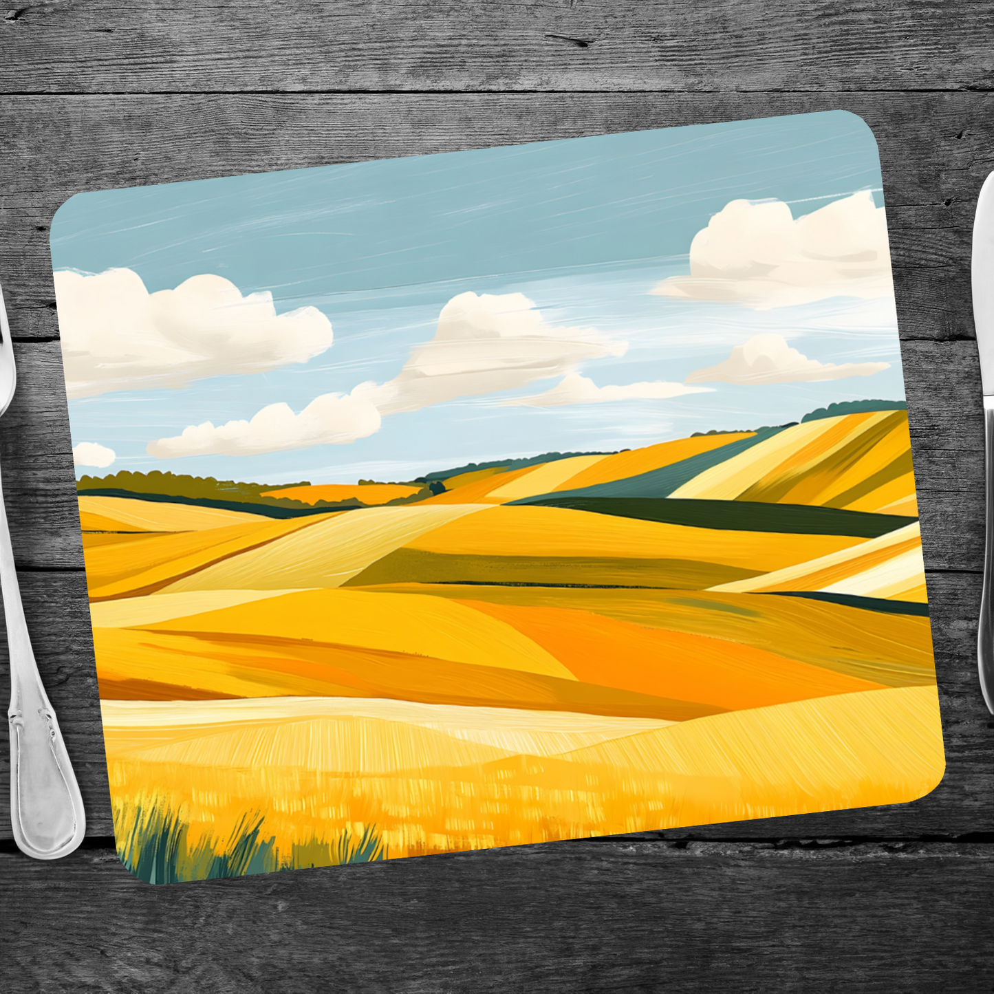 Golden Fields Horizon Wooden Placemat