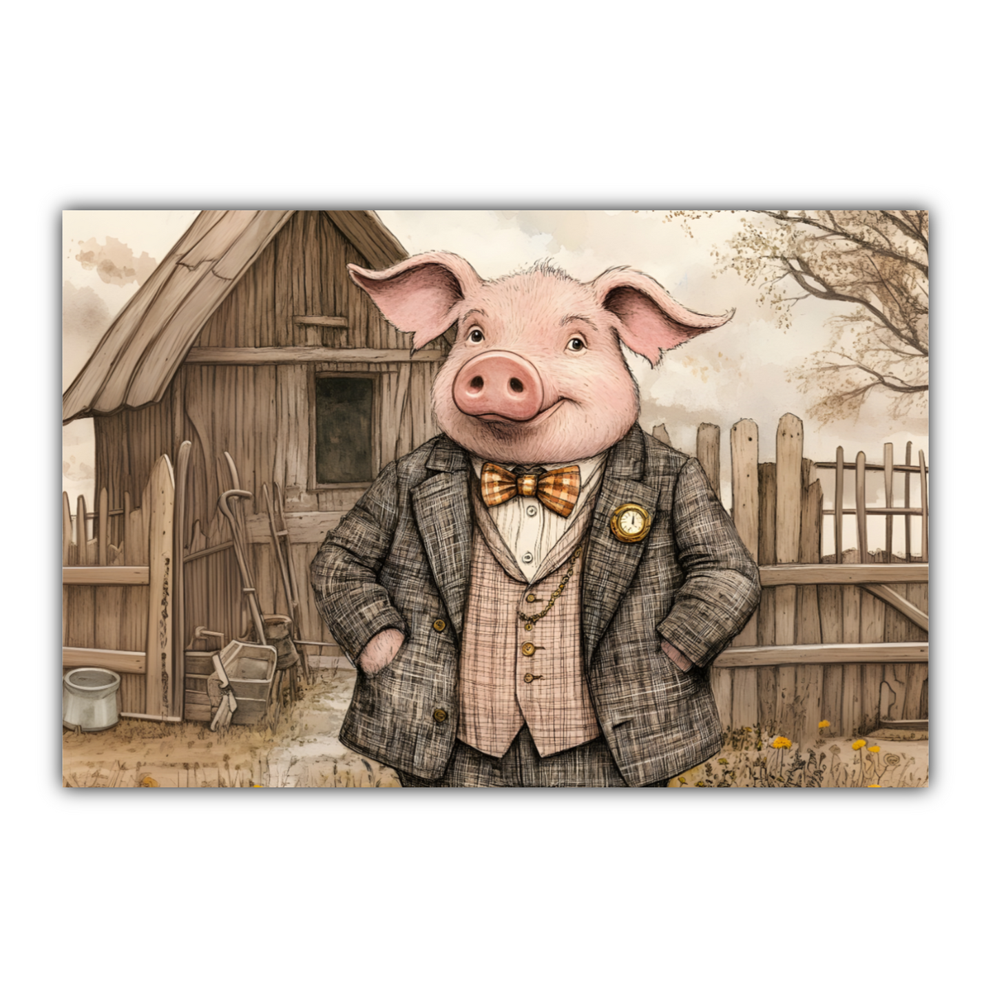 The Posh Porker Deluxe Box Canvas Prints Landscape