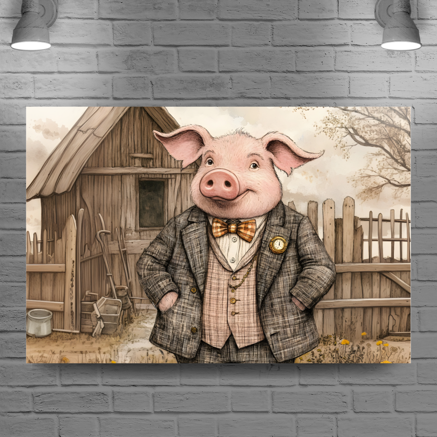 The Posh Porker Deluxe Box Canvas Prints Landscape