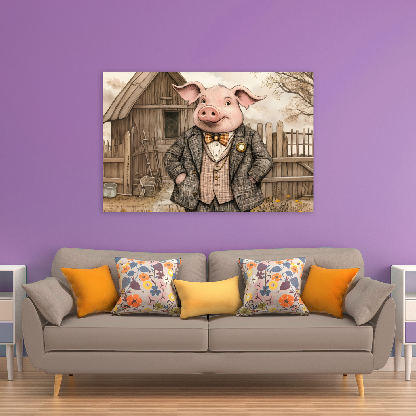 The Posh Porker Deluxe Box Canvas Prints Landscape
