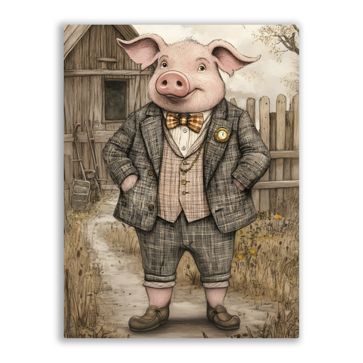 The Posh Porker Premium Portrait Aluminum Prints