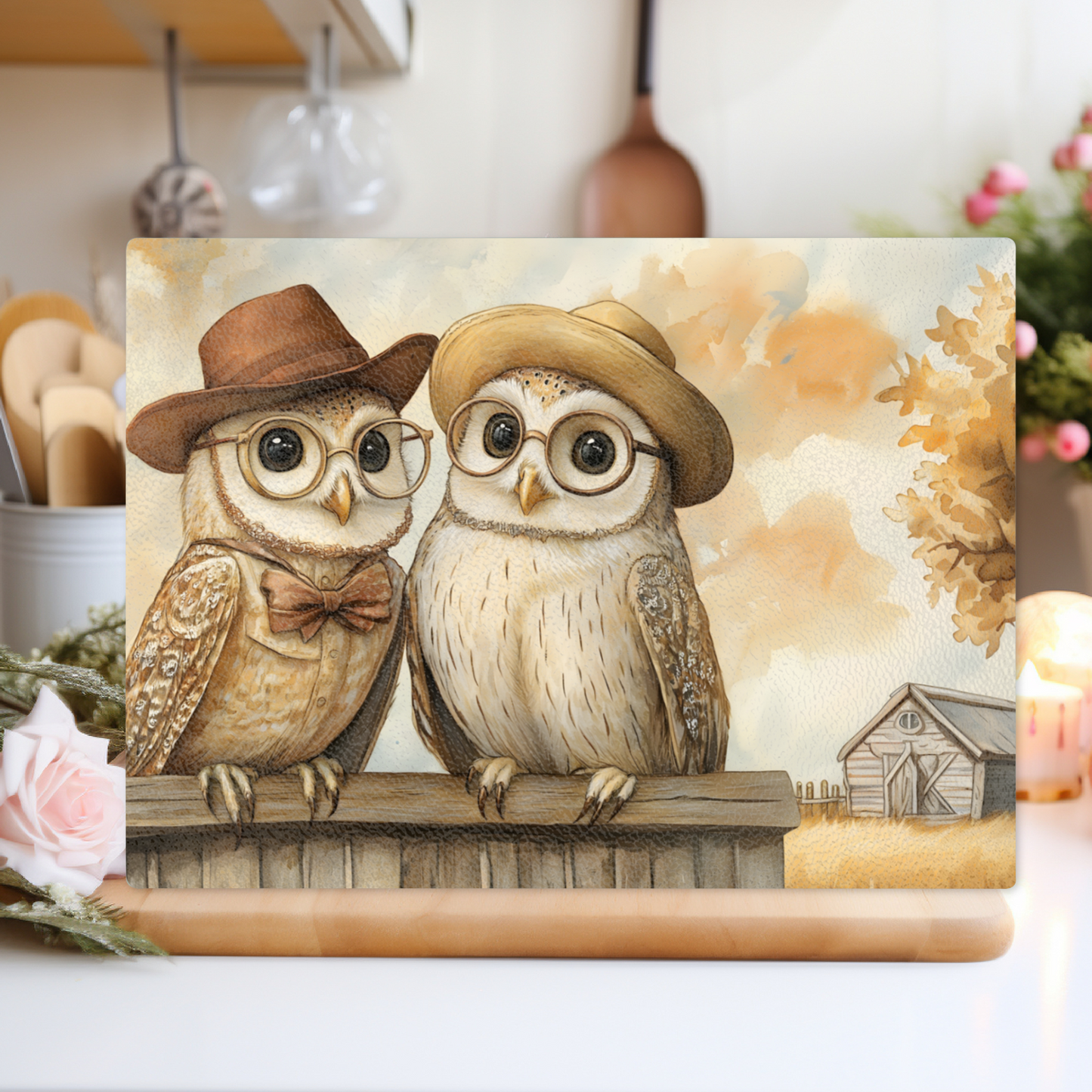 The Perched Professors Textured Glass Chopping Boards