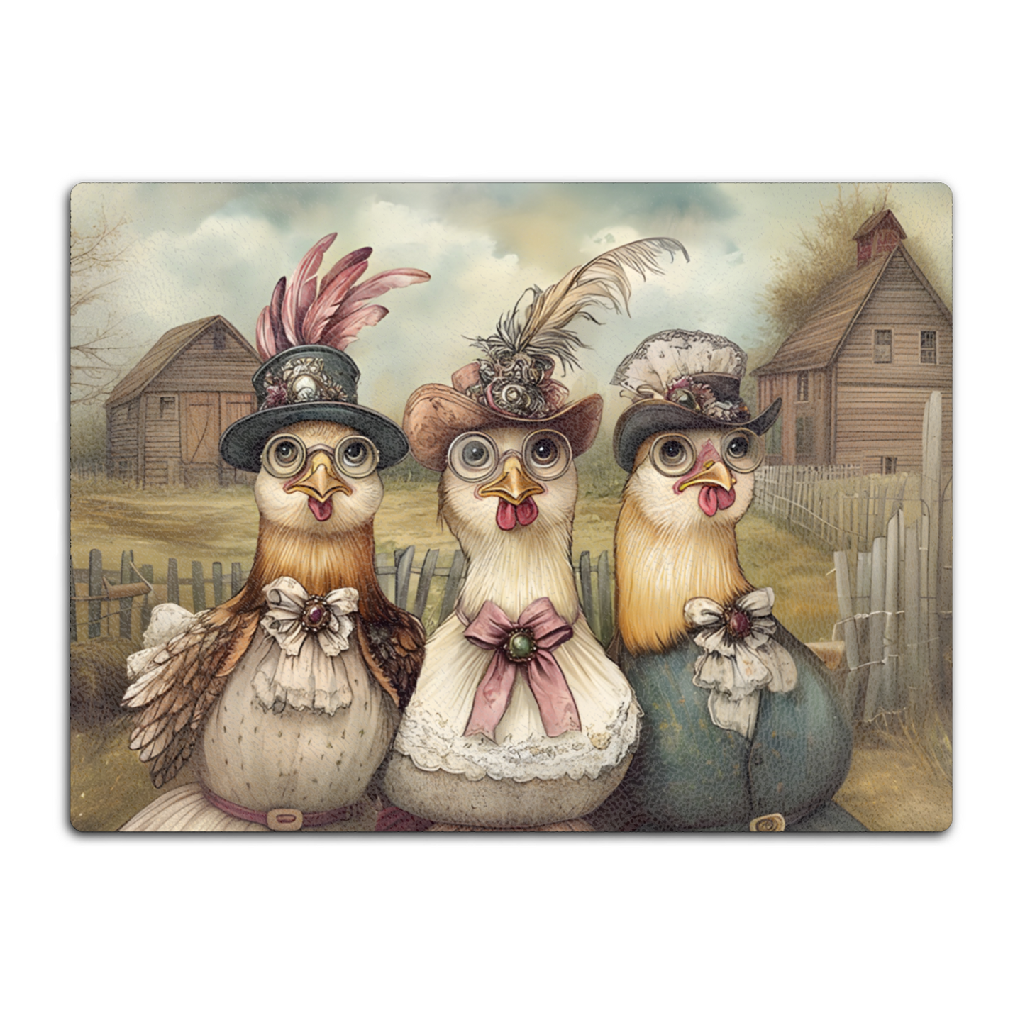 The Barnyard Belles Textured Glass Chopping Boards
