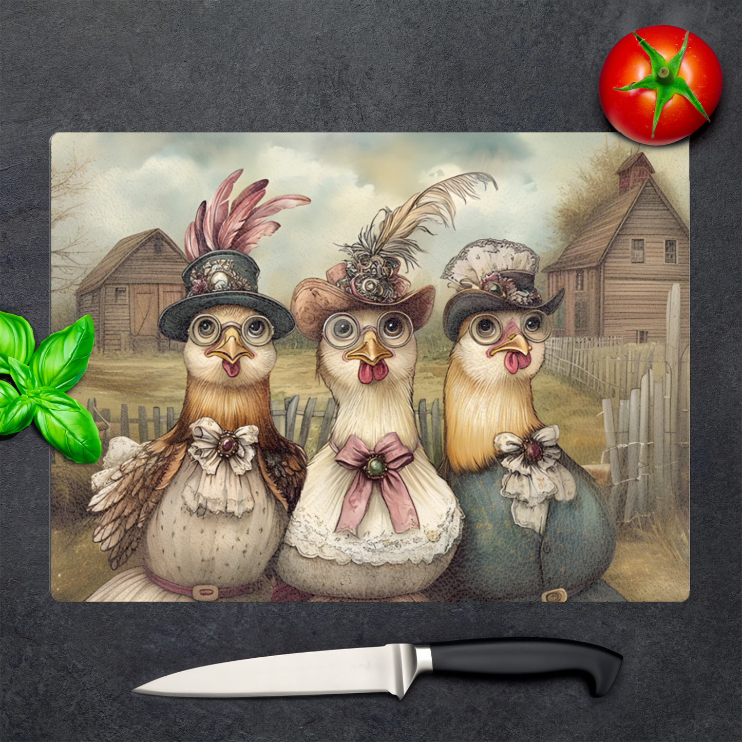 The Barnyard Belles Textured Glass Chopping Boards