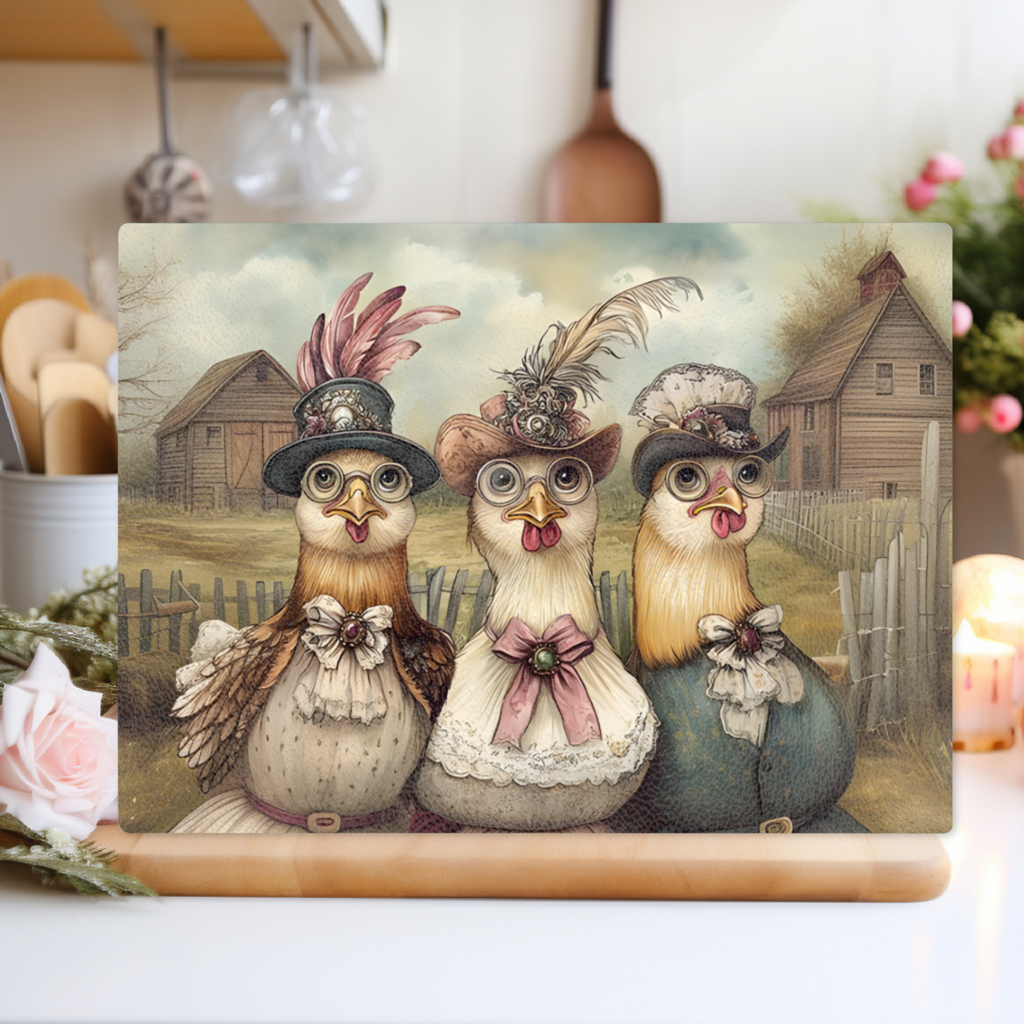 The Barnyard Belles Textured Glass Chopping Boards
