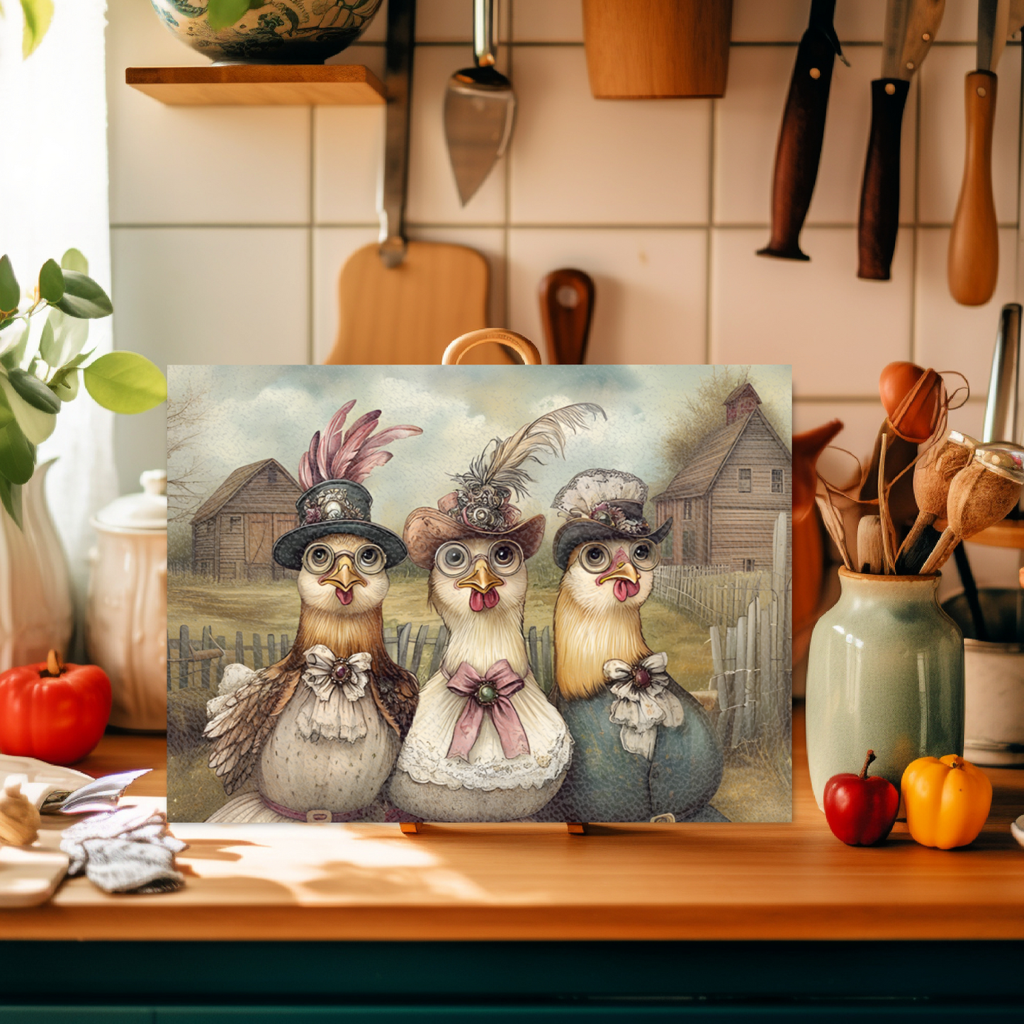 The Barnyard Belles Textured Glass Chopping Boards