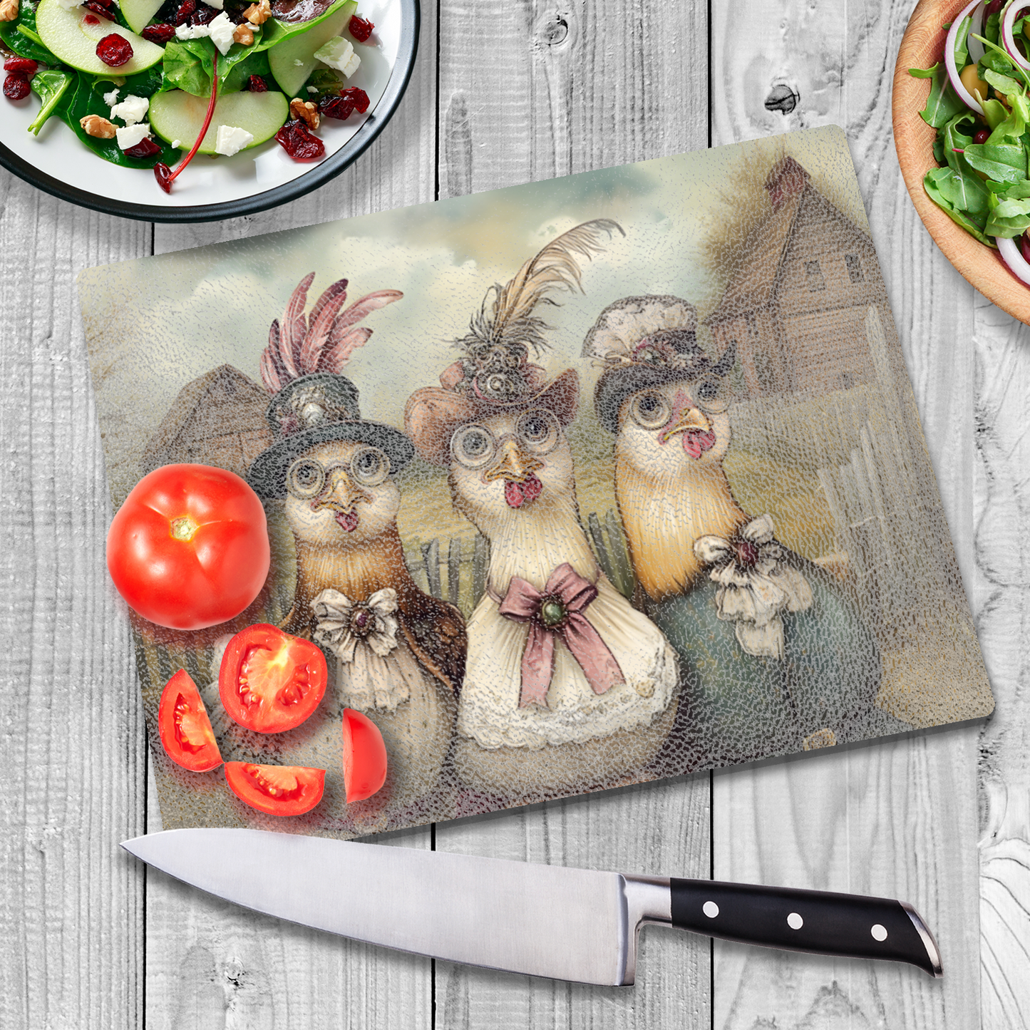 The Barnyard Belles Textured Glass Chopping Boards