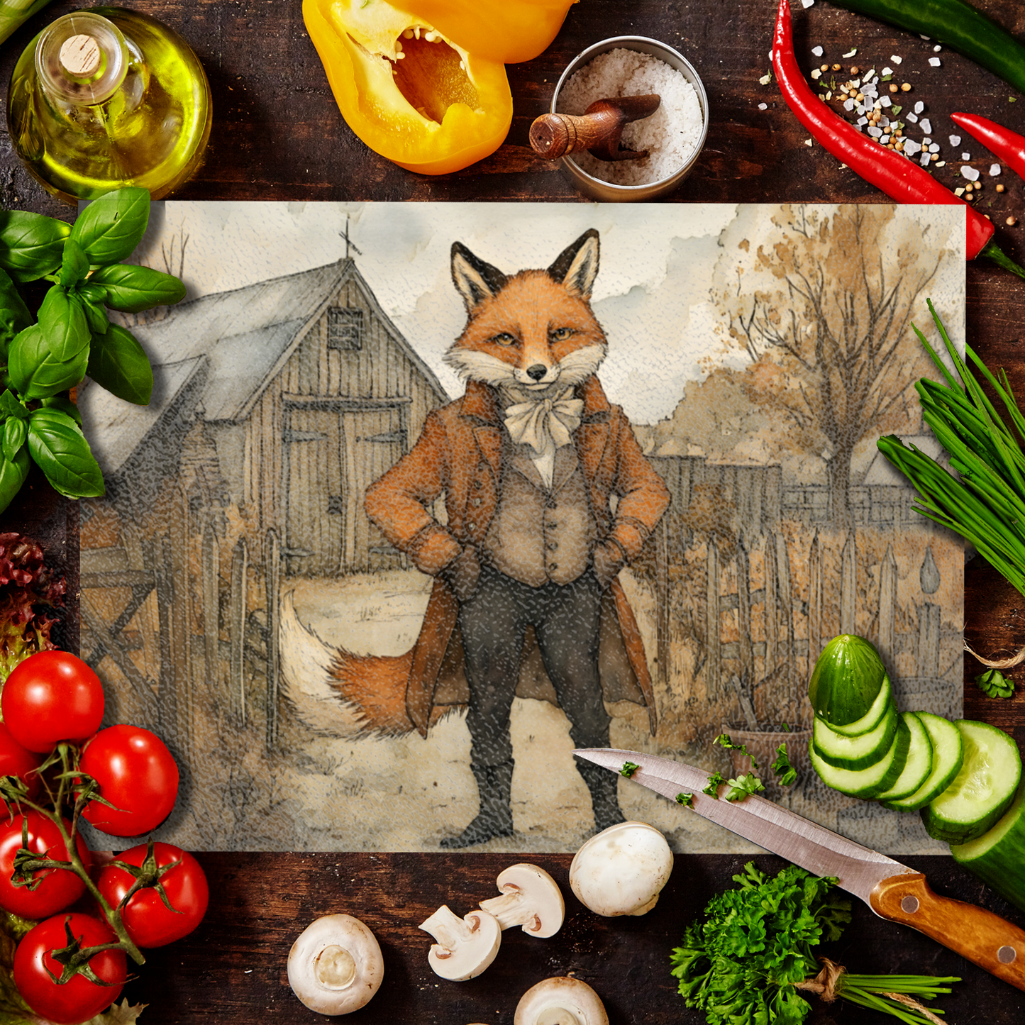 The Dappered Vixen Textured Glass Chopping Boards