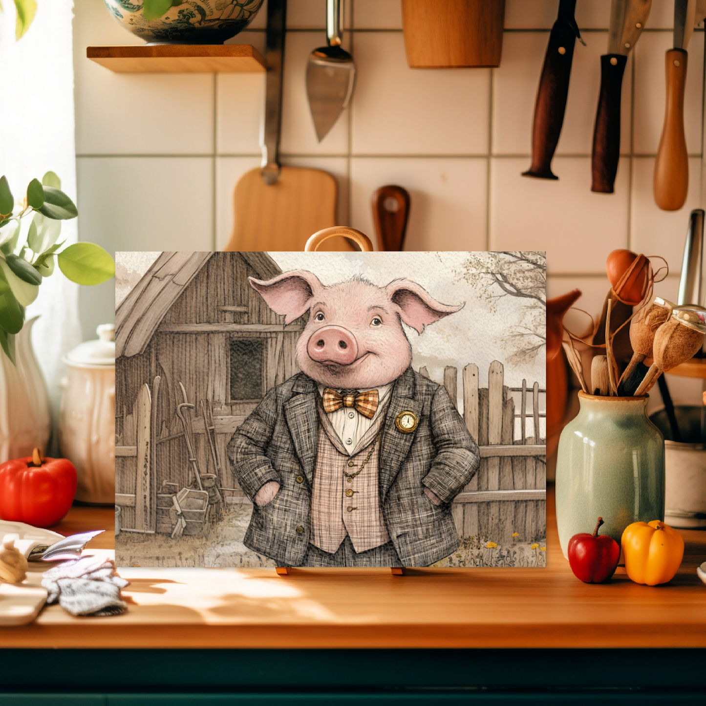 The Posh Porker Textured Glass Chopping Boards