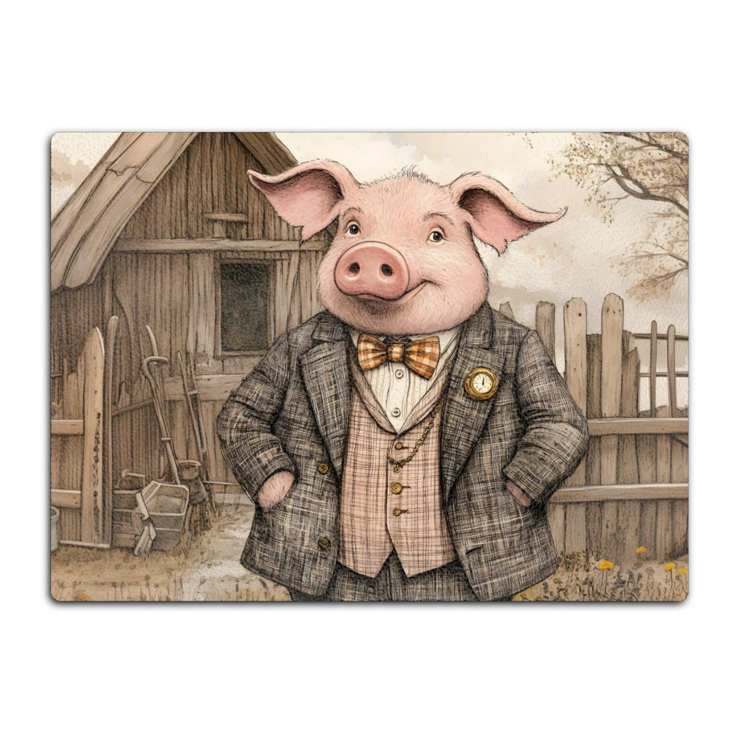 The Posh Porker Textured Glass Chopping Boards