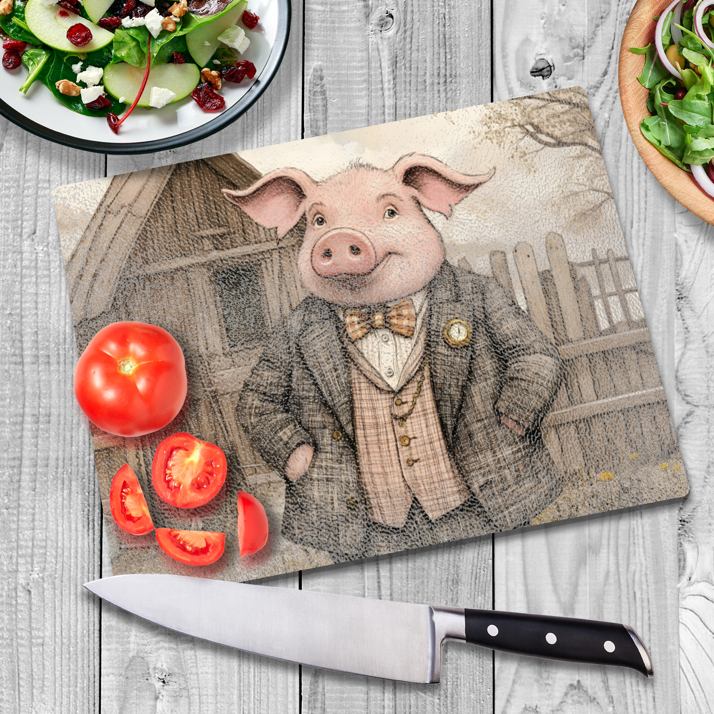 The Posh Porker Textured Glass Chopping Boards