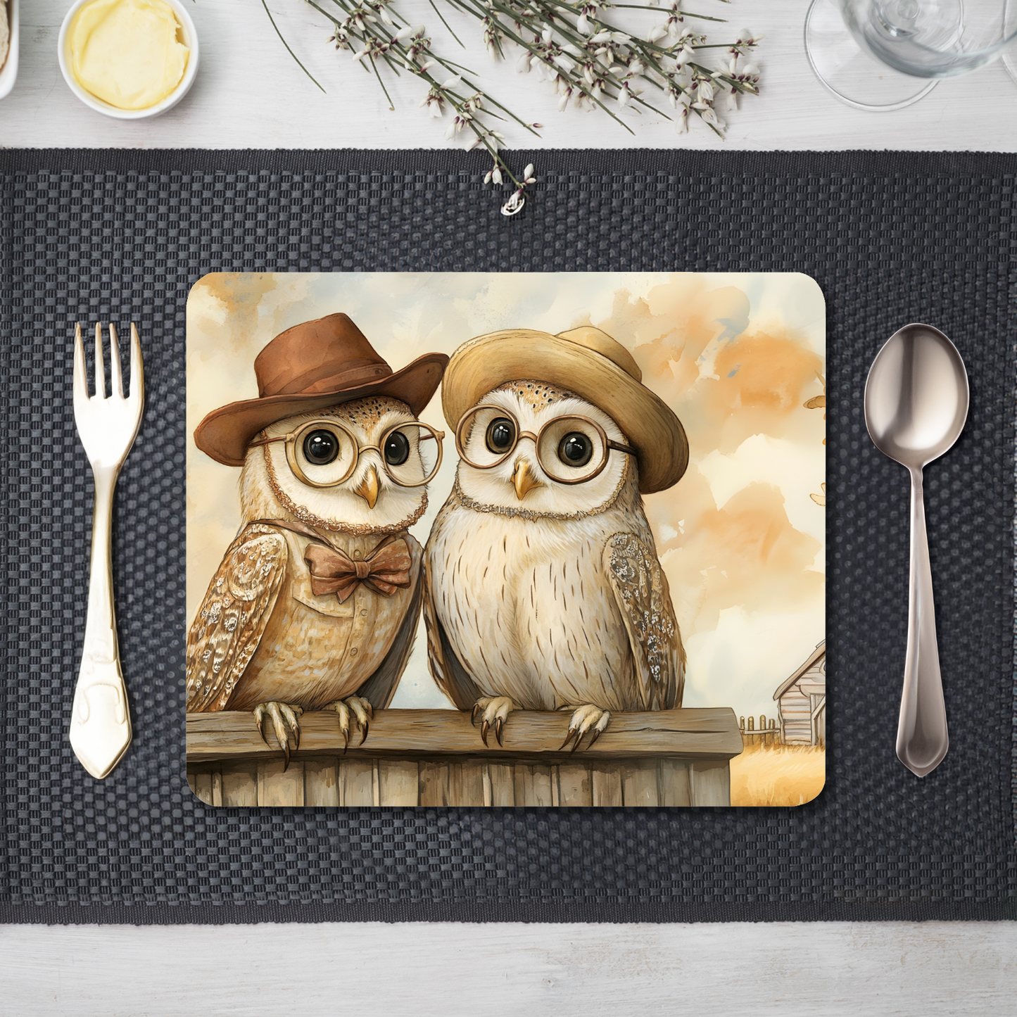 The Perched Professors Wooden Placemat