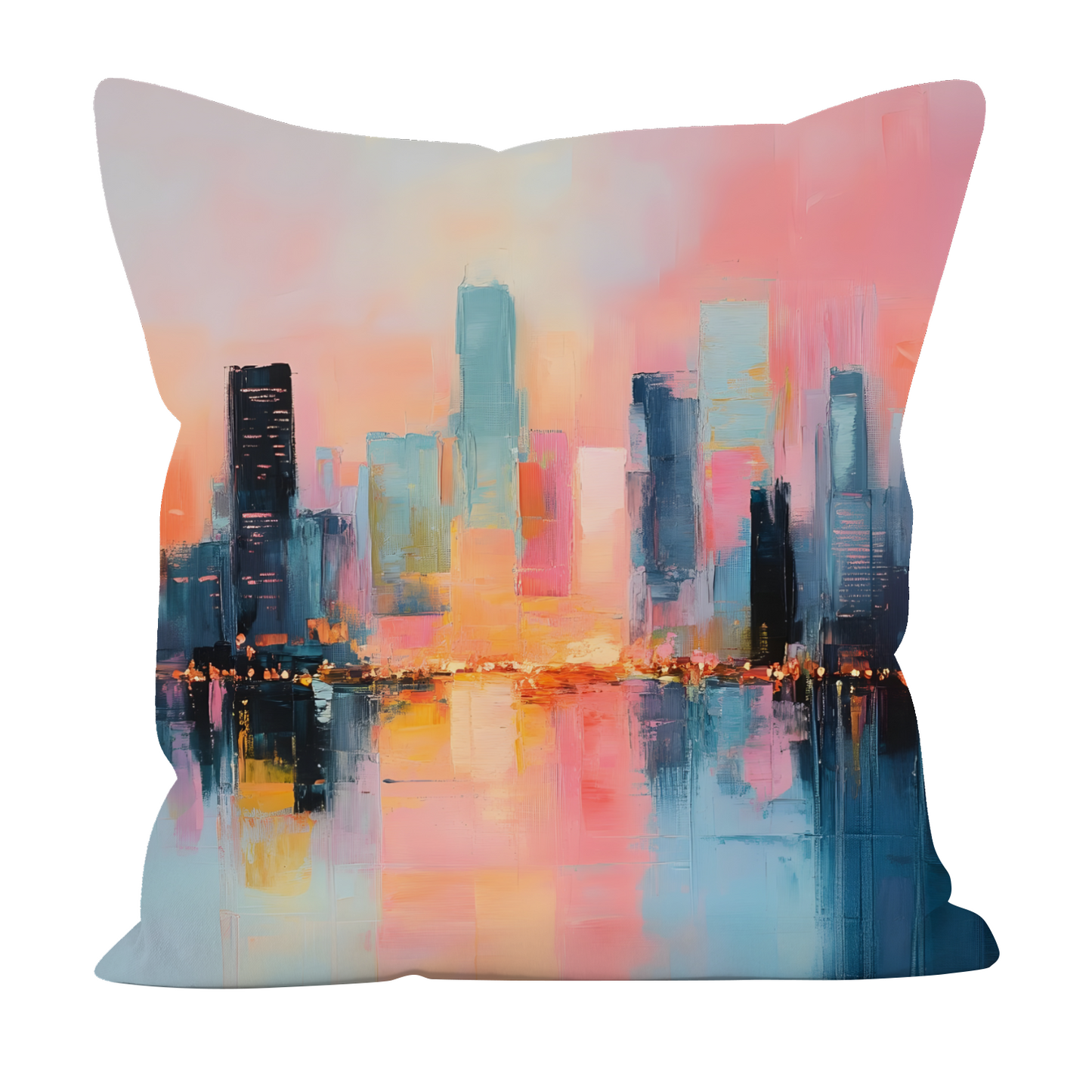 City Lights at Dusk Hand Made Poly Linen Cushions