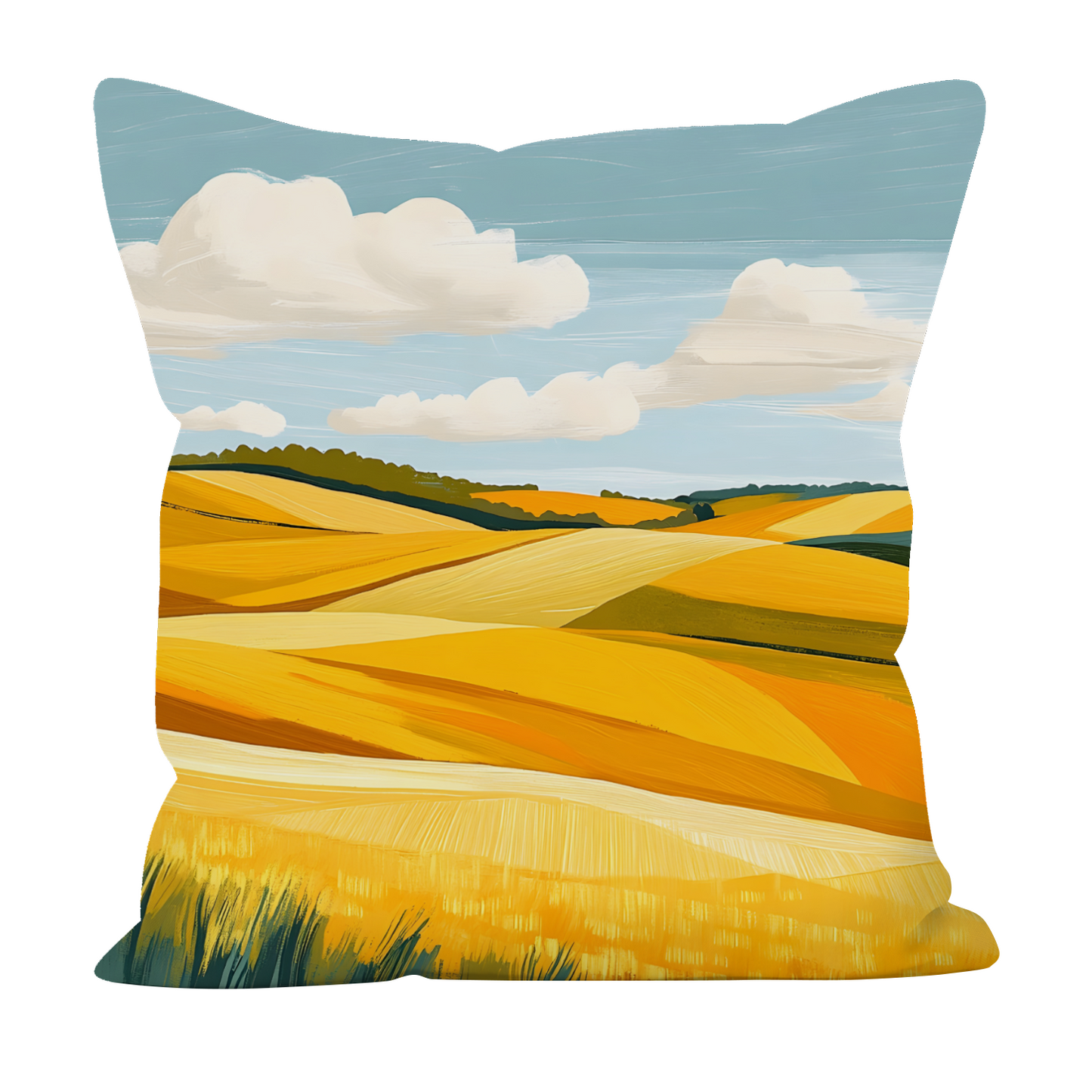 Golden Fields Horizon Hand Made Poly Linen Cushions