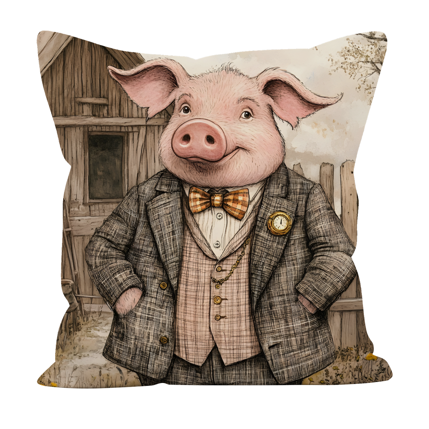 The Posh Porker Hand Made Poly Linen Cushions