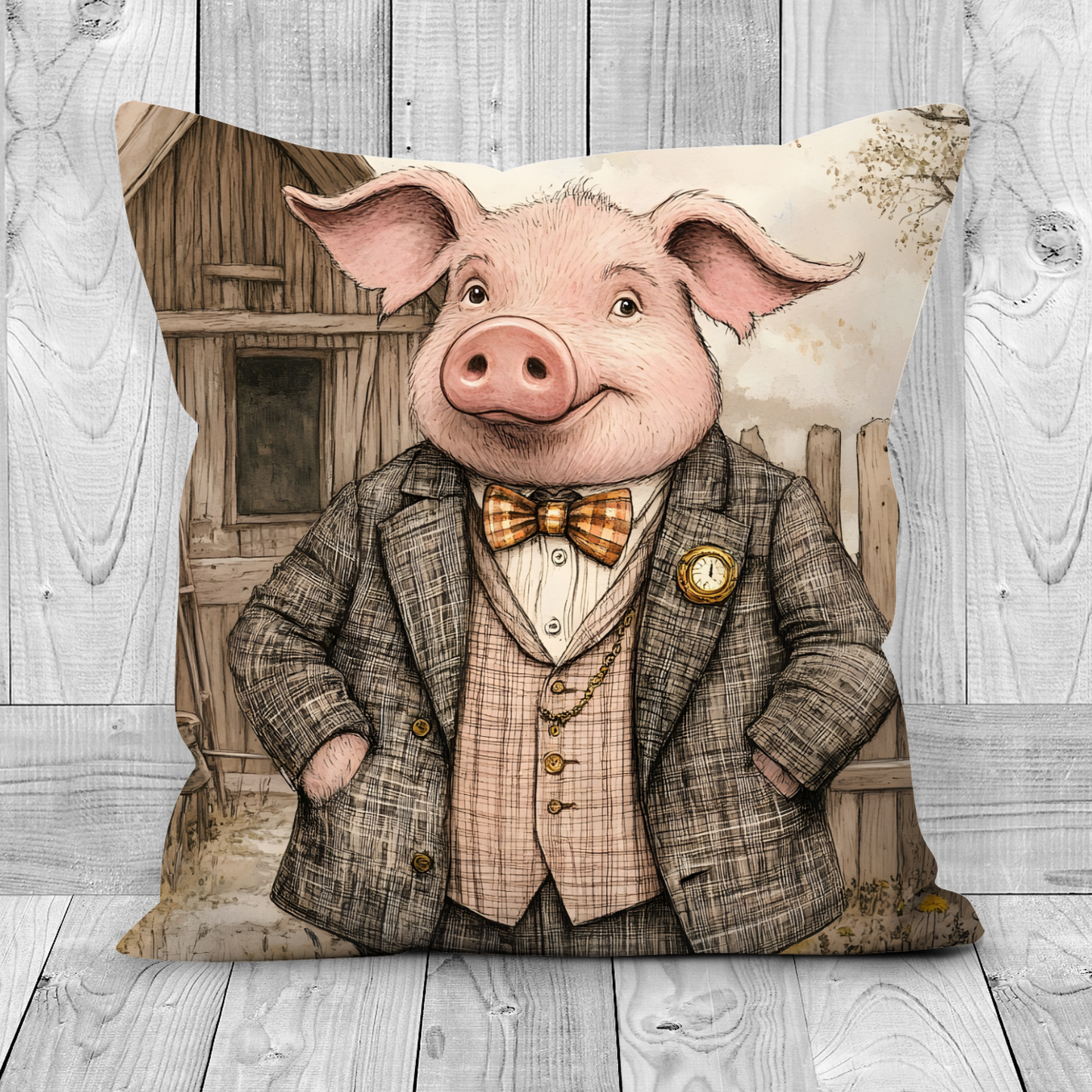 The Posh Porker Hand Made Poly Linen Cushions