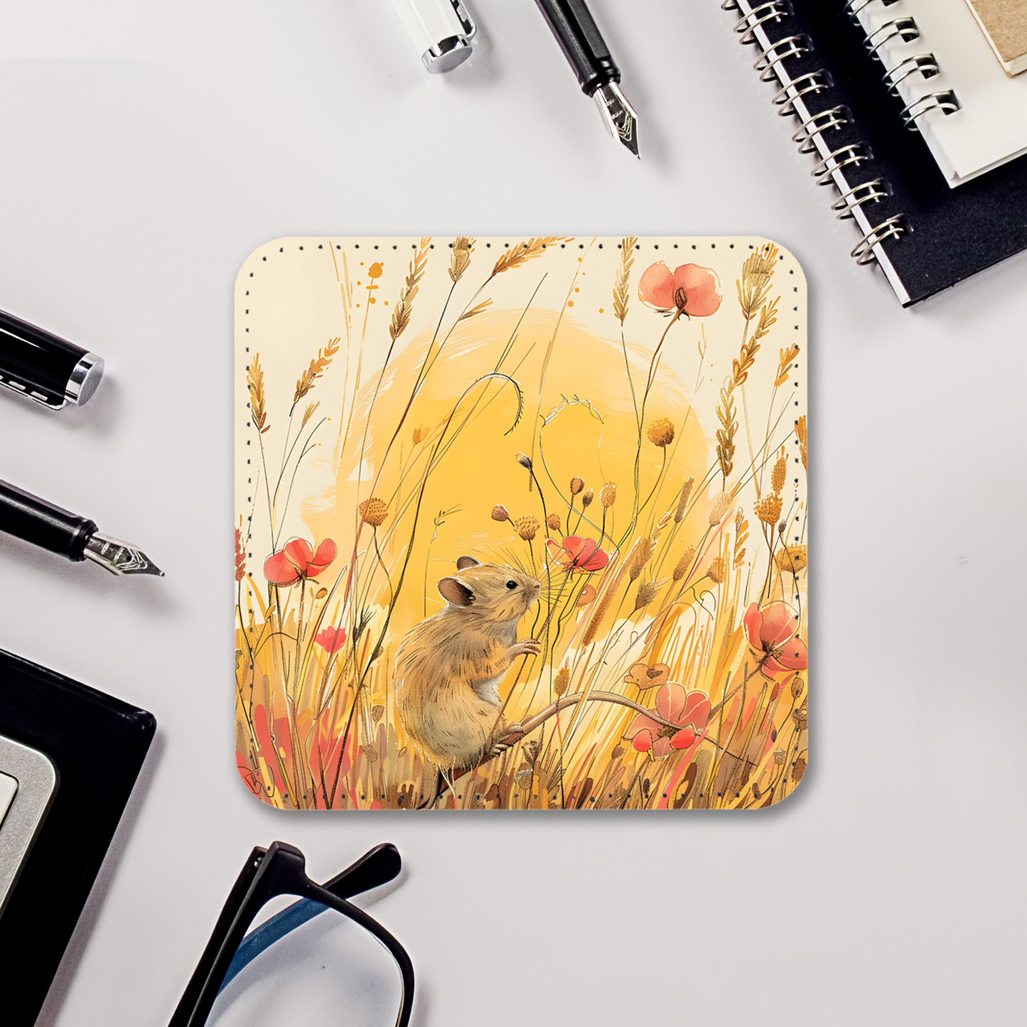 Whimsical Wildlife Set Of 4 PU Leather Coasters