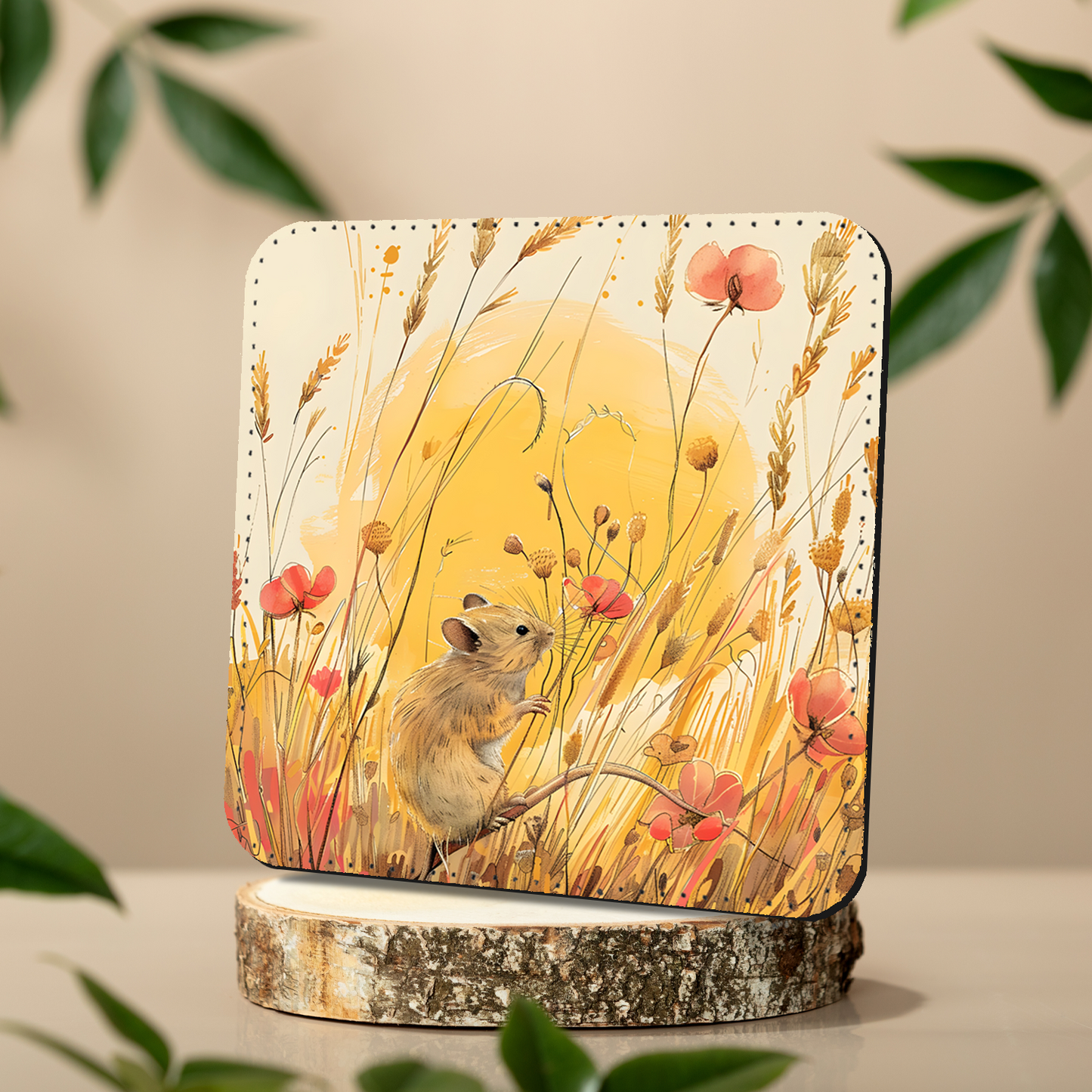 Whimsical Wildlife Set Of 4 PU Leather Coasters