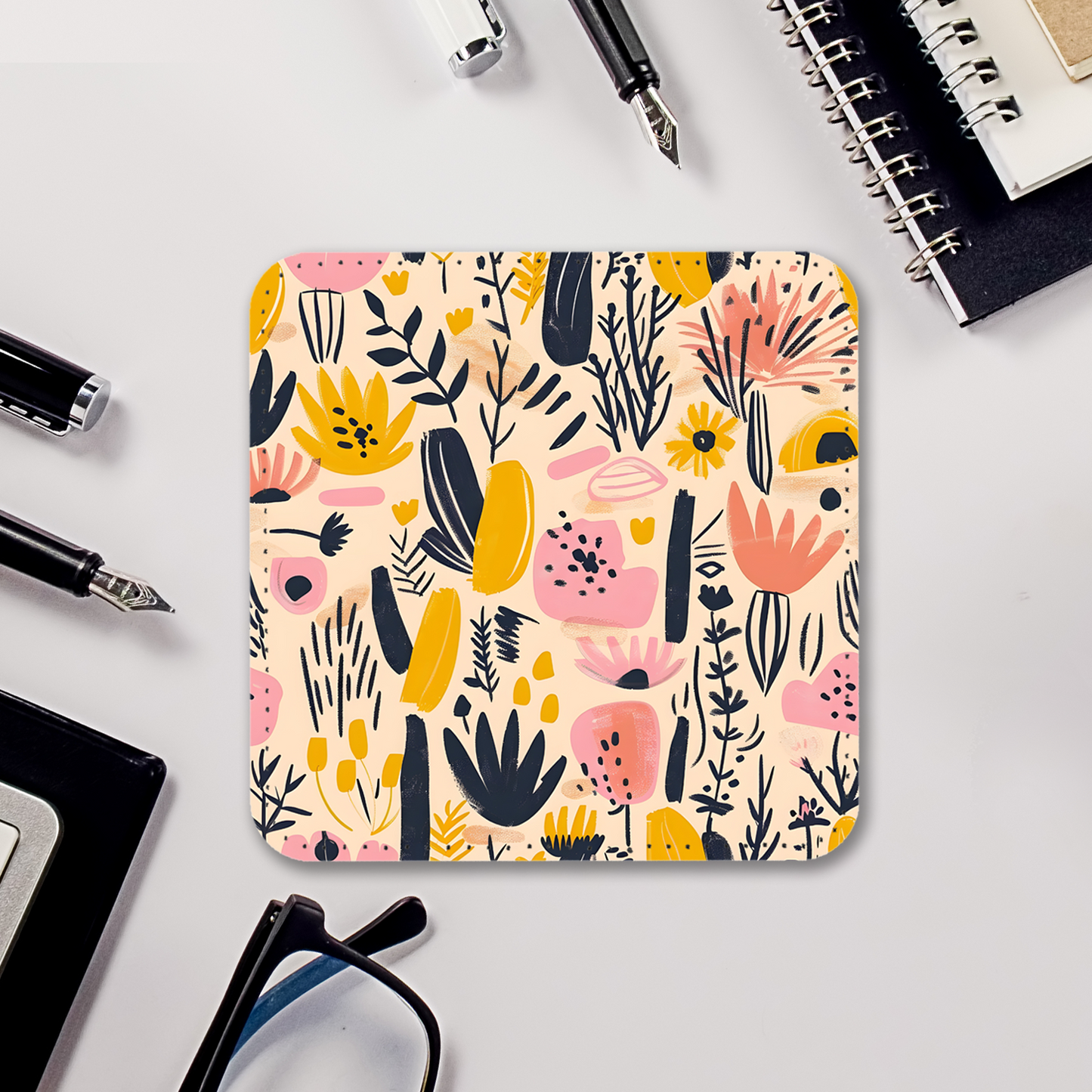 Whimsical Wildlife Set Of 4 PU Leather Coasters
