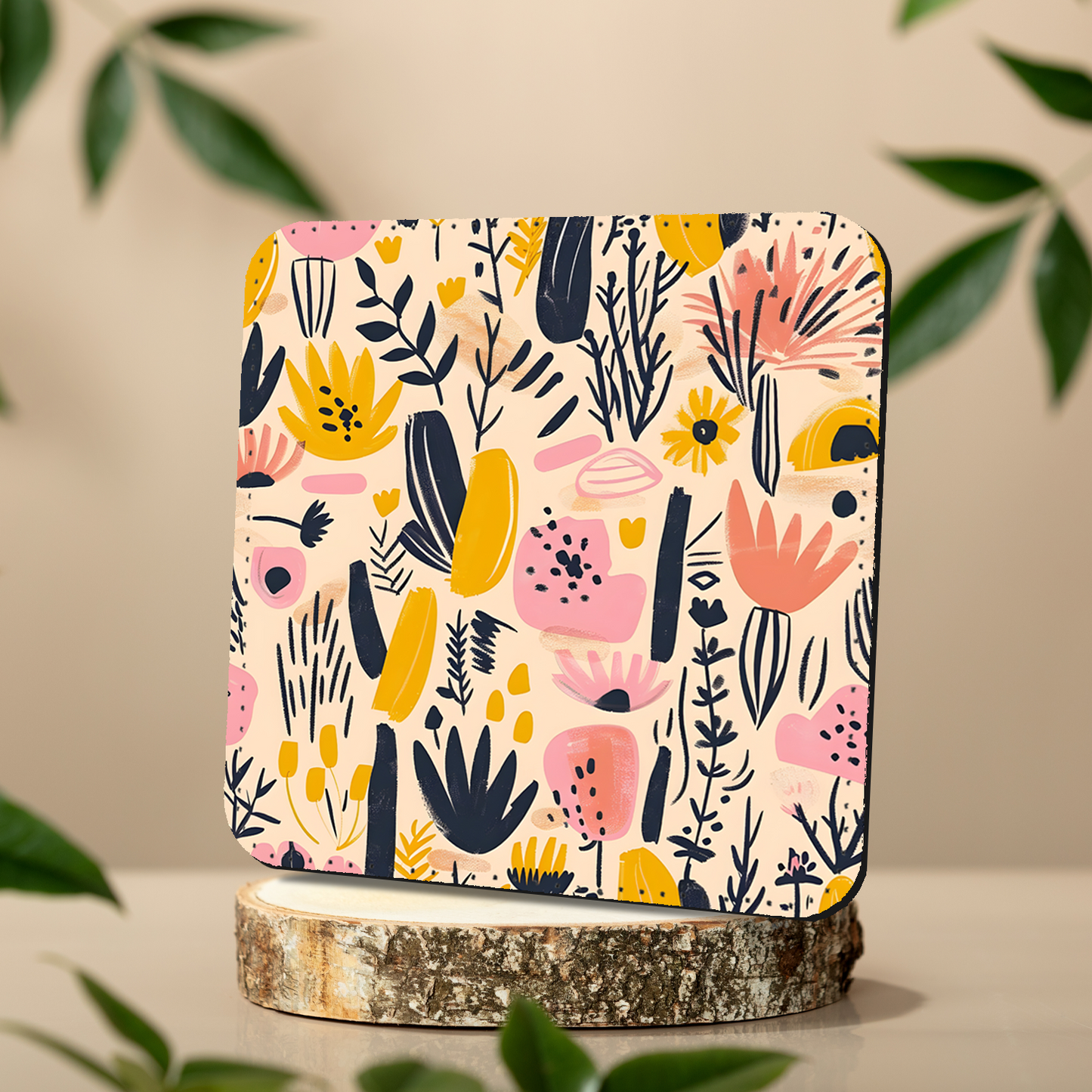 Whimsical Wildlife Set Of 4 PU Leather Coasters