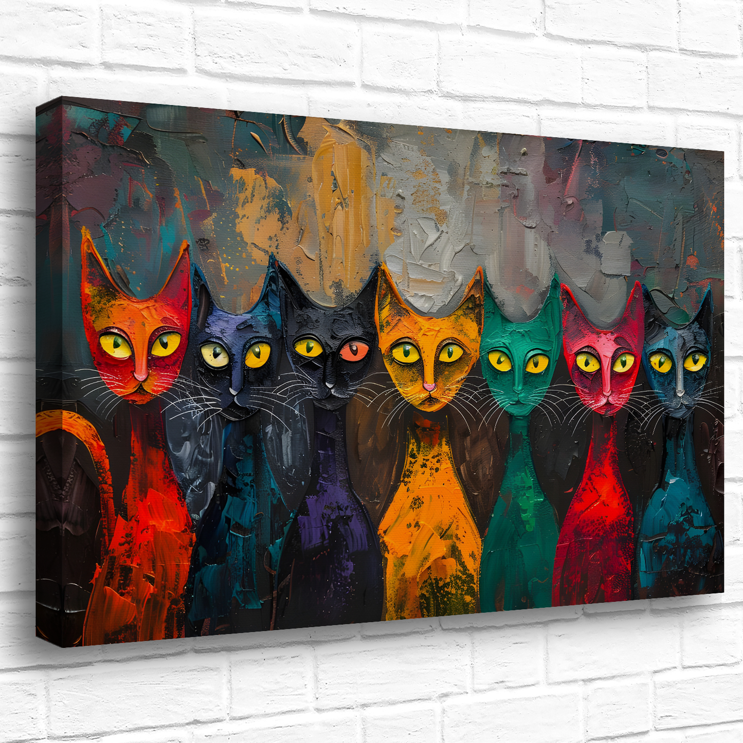 Council of Whiskers Deluxe Box Landscape Canvas Prints