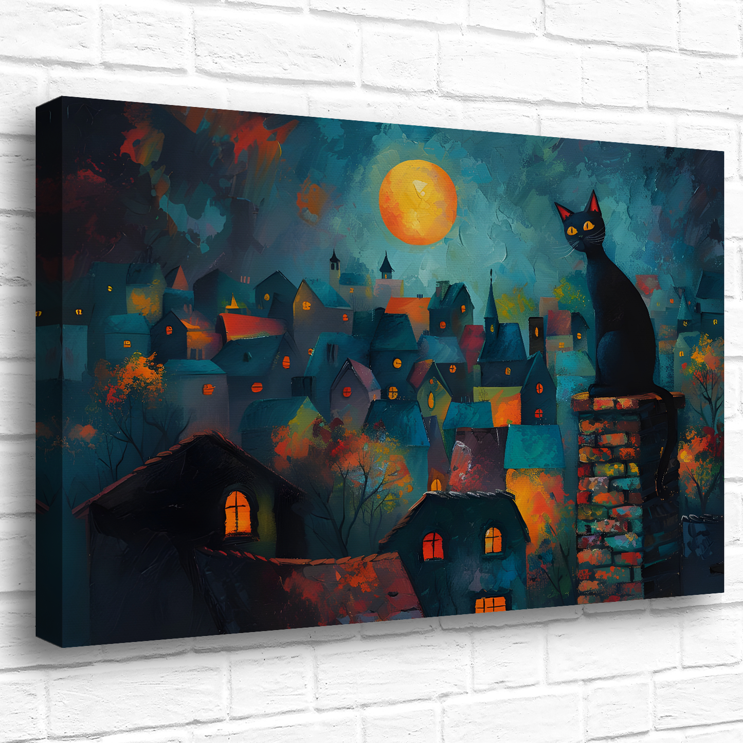 Twilight Over Rooftops Deluxe Box Landscape Canvas Prints