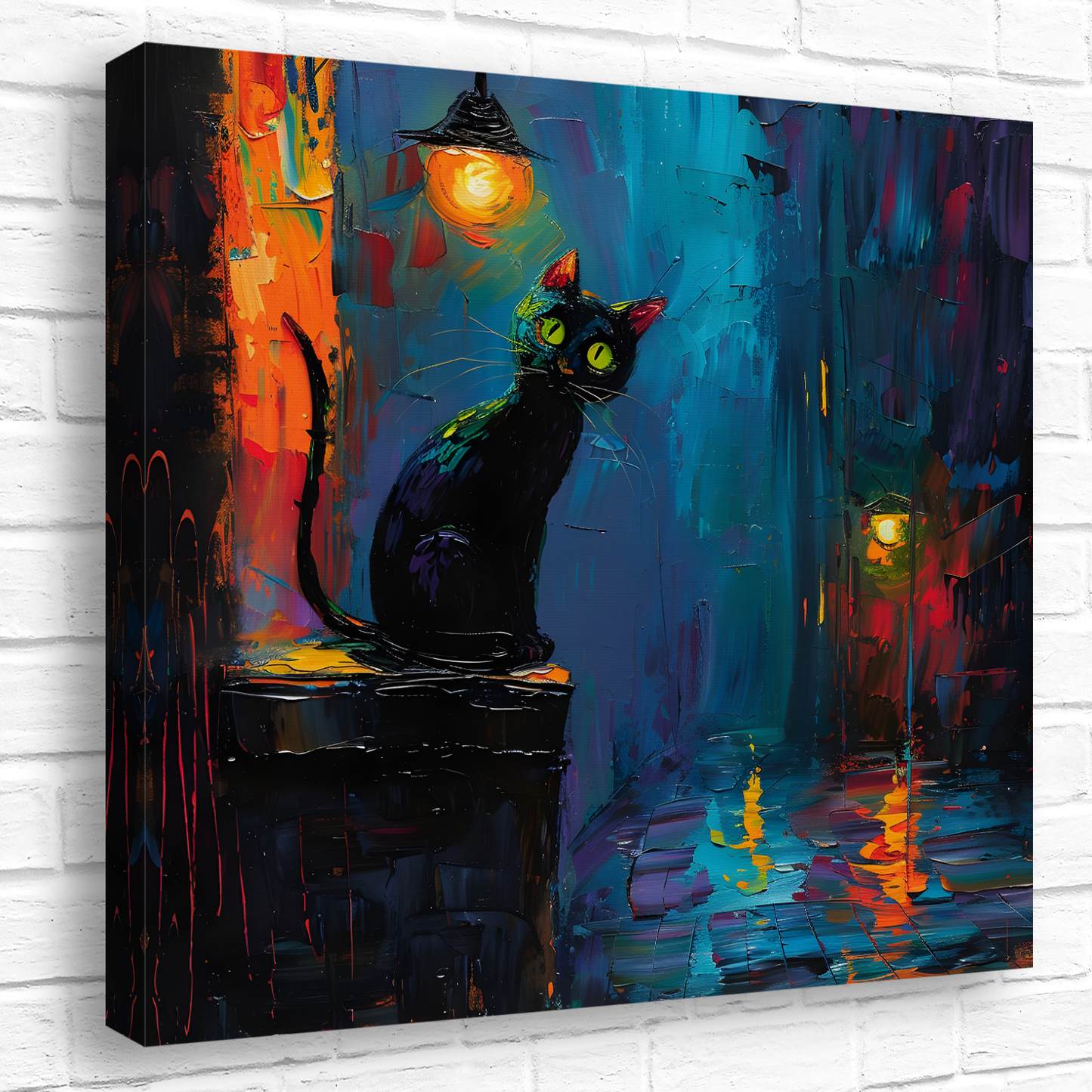 Nocturnal Guardian Deluxe Box Square Canvas Prints