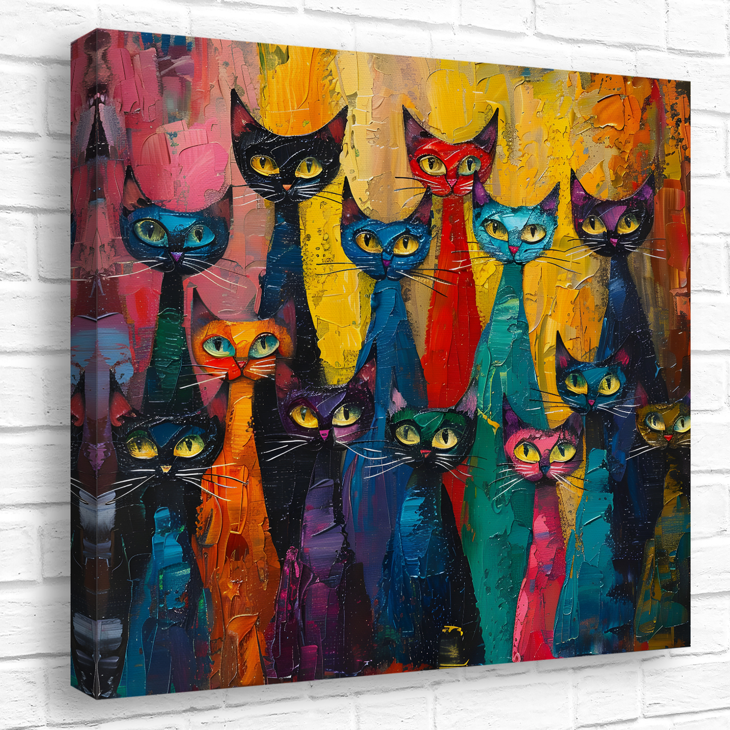 Council of Whiskers Deluxe Box Square Canvas Prints