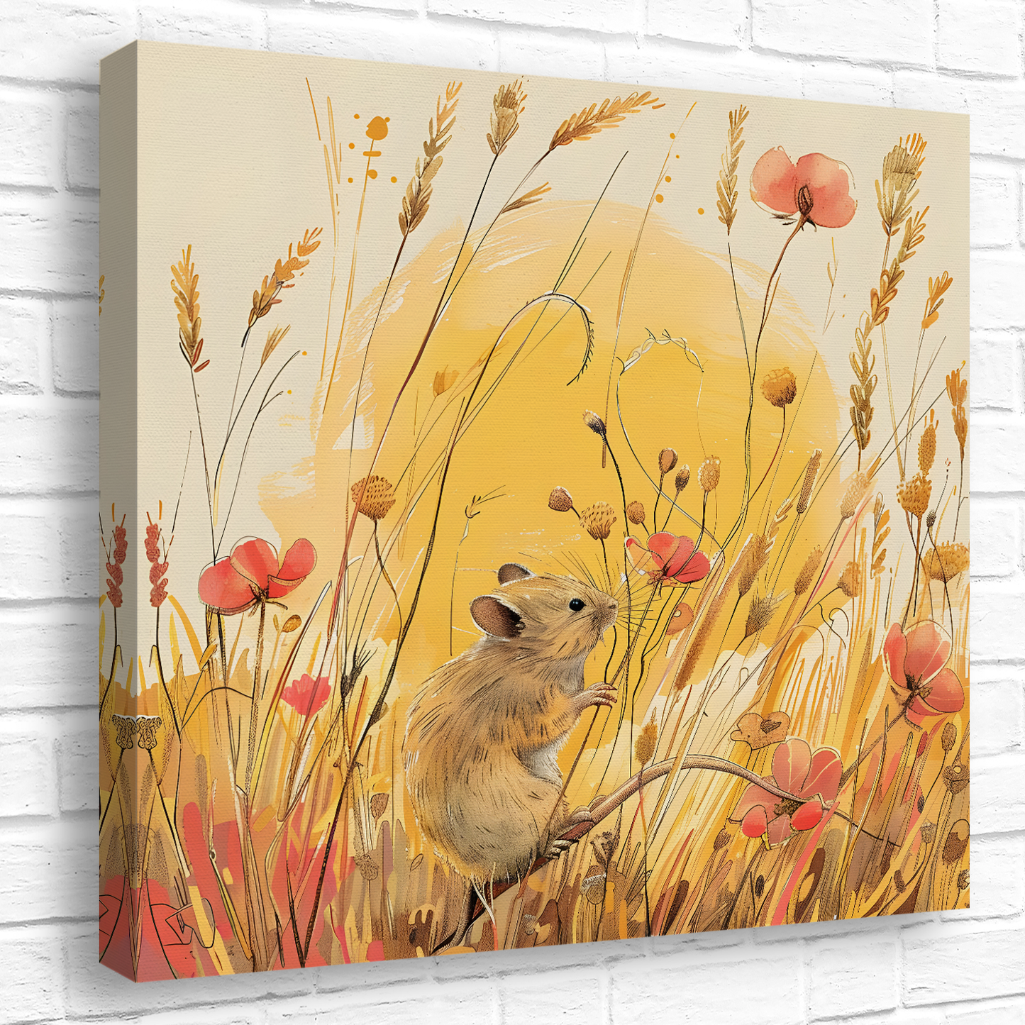 Meadow Mouse Deluxe Box Square Canvas Prints
