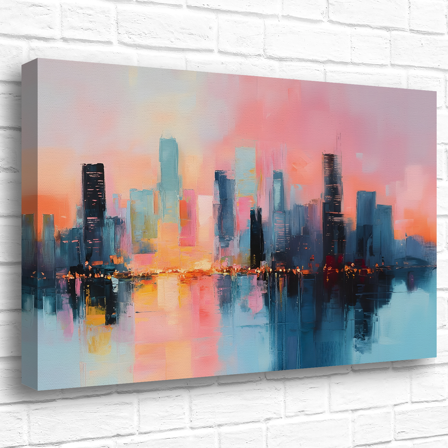 City Lights at Dusk Deluxe Box Canvas Prints Landscape
