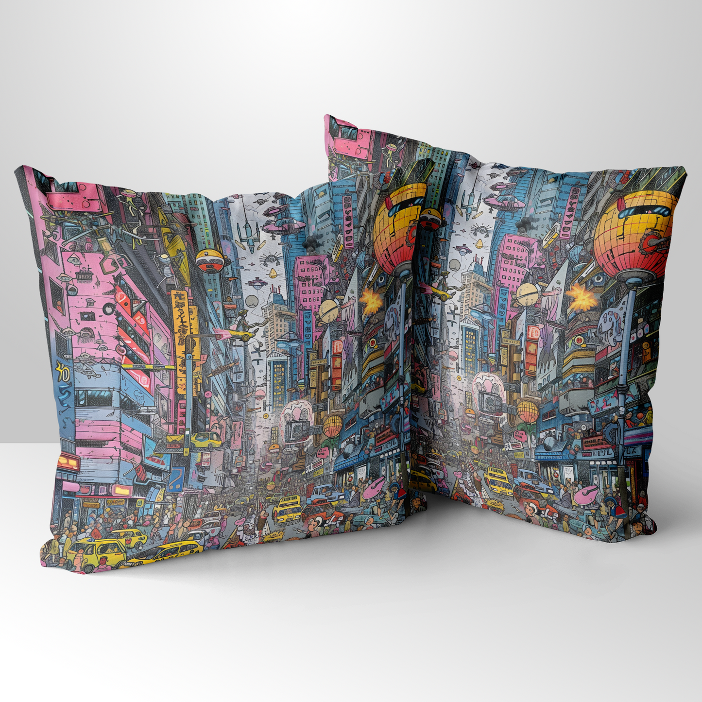 Urban Chaos Hand Made Poly Linen Cushions