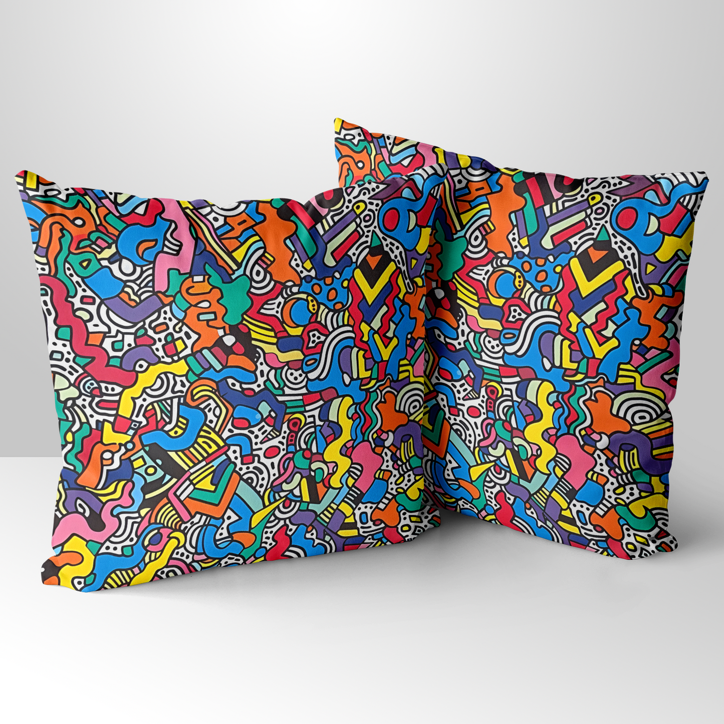 Geometric Vibrance Hand Made Poly Linen Cushions