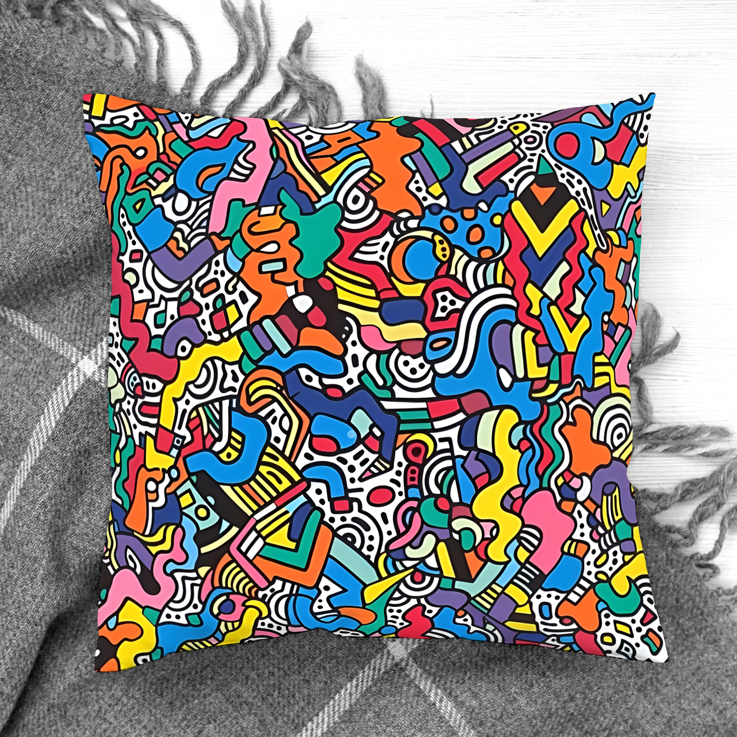 Geometric Vibrance Hand Made Poly Linen Cushions