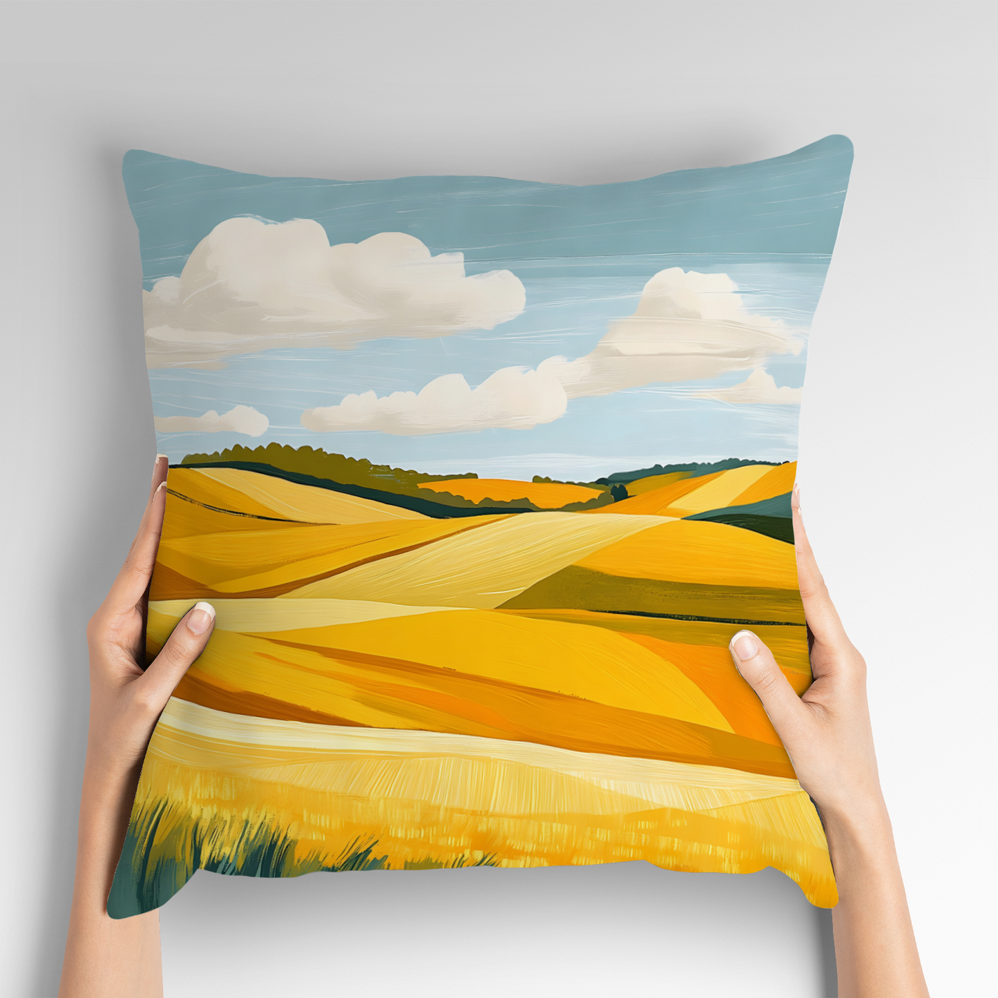 Golden Fields Horizon Hand Made Poly Linen Cushions
