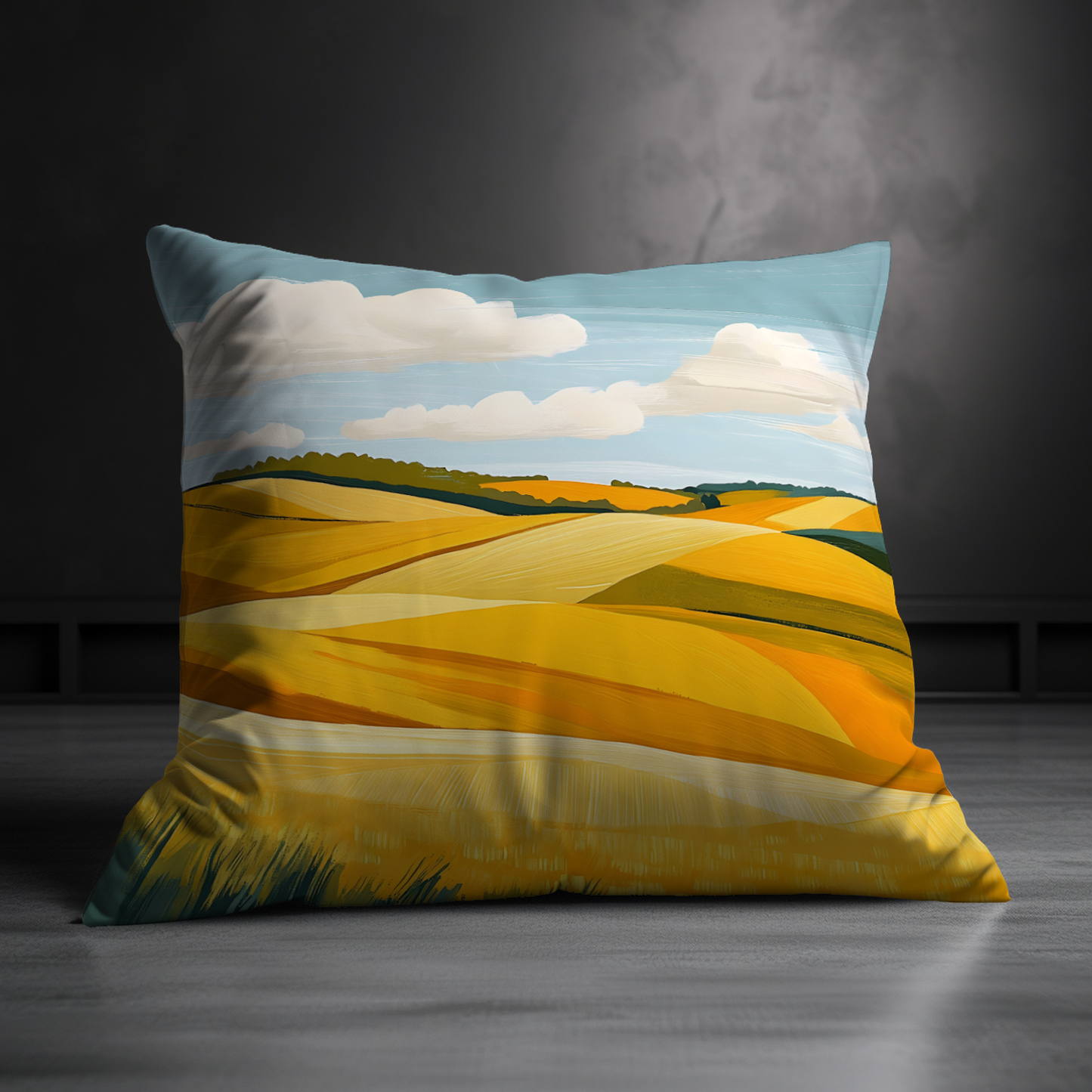 Golden Fields Horizon Hand Made Poly Linen Cushions