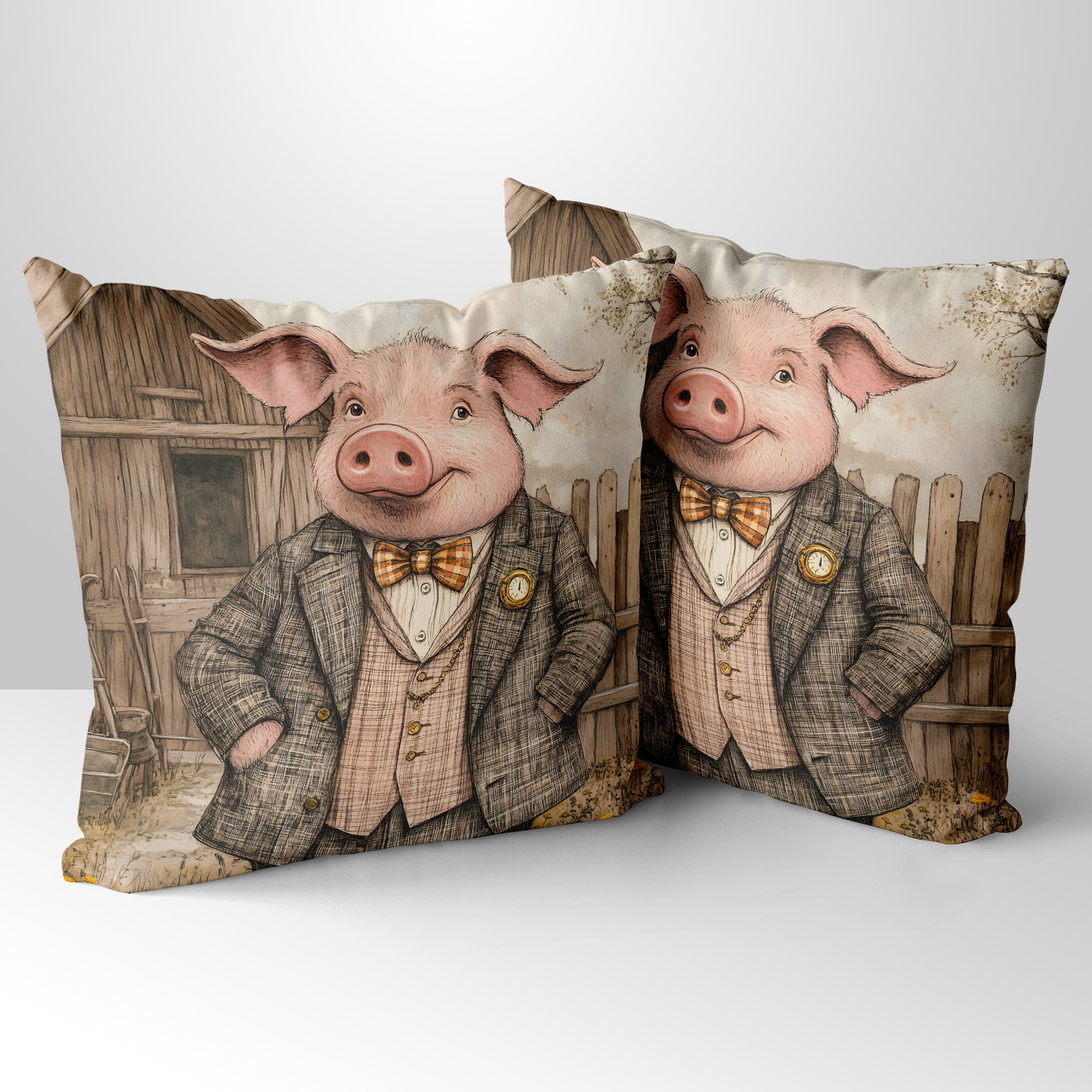 The Posh Porker Hand Made Poly Linen Cushions