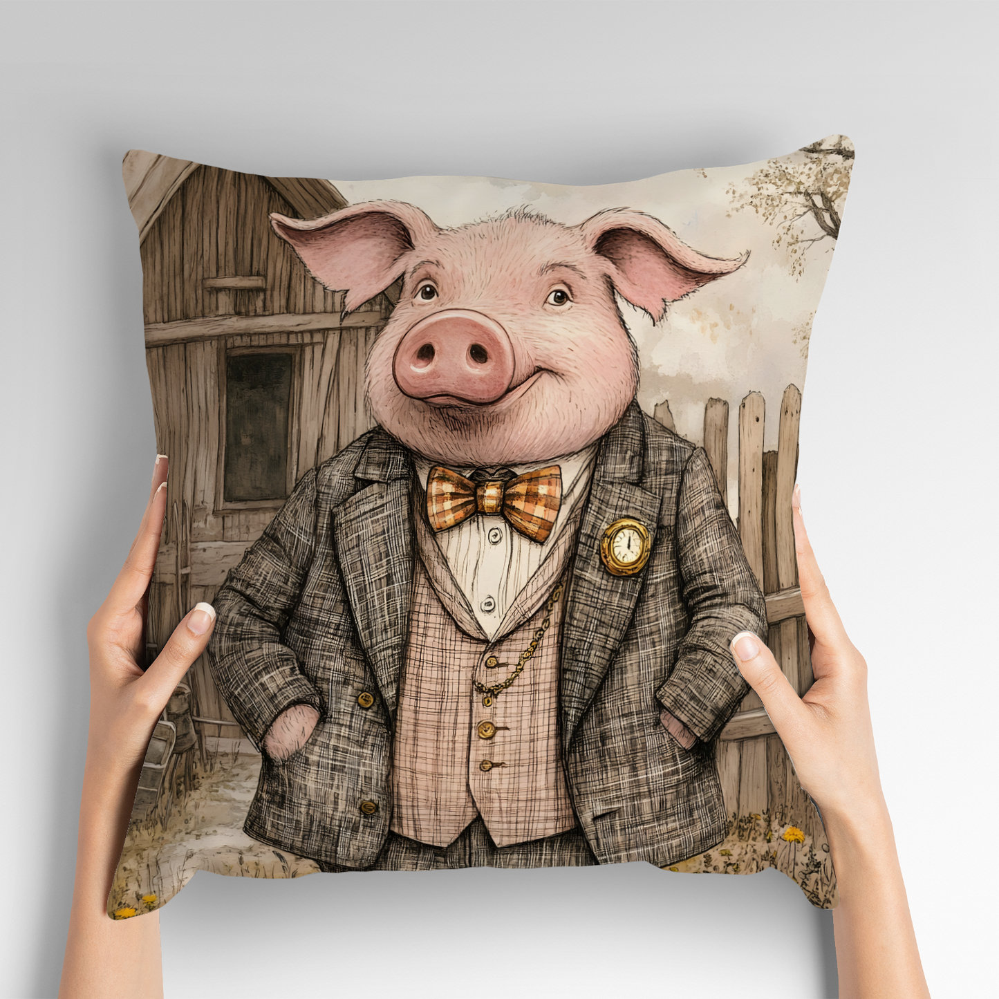 The Posh Porker Hand Made Poly Linen Cushions