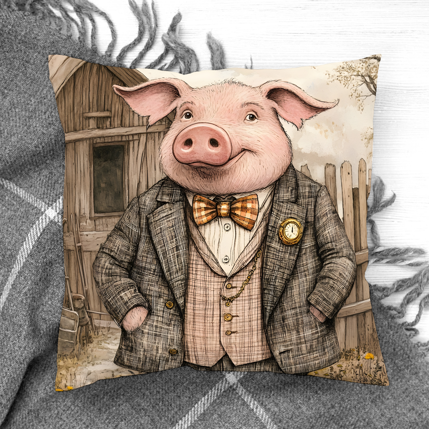 The Posh Porker Hand Made Poly Linen Cushions
