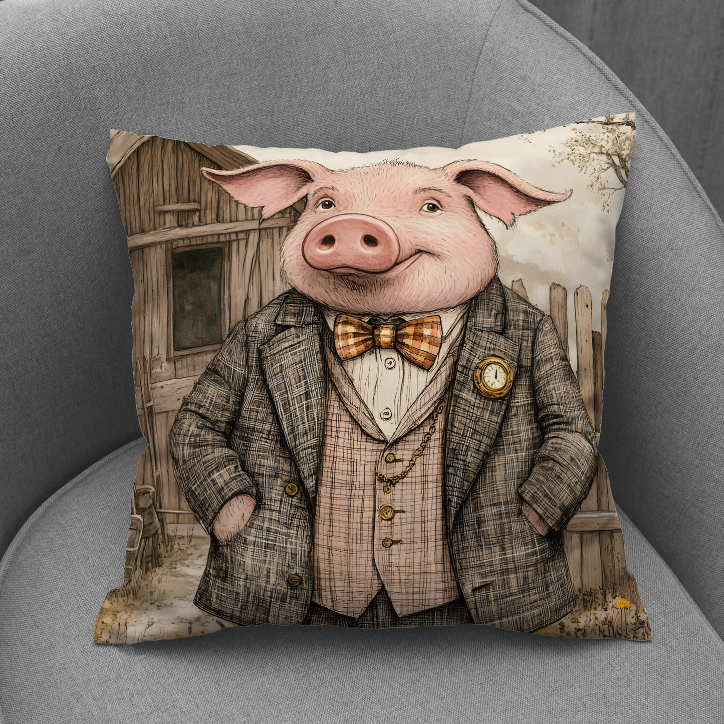 The Posh Porker Hand Made Poly Linen Cushions
