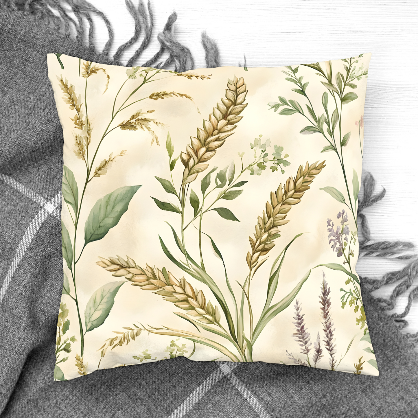 Rustic Wheat Hand Made Poly Linen Cushions