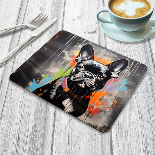 Frenchie Fizz Wooden Placemat