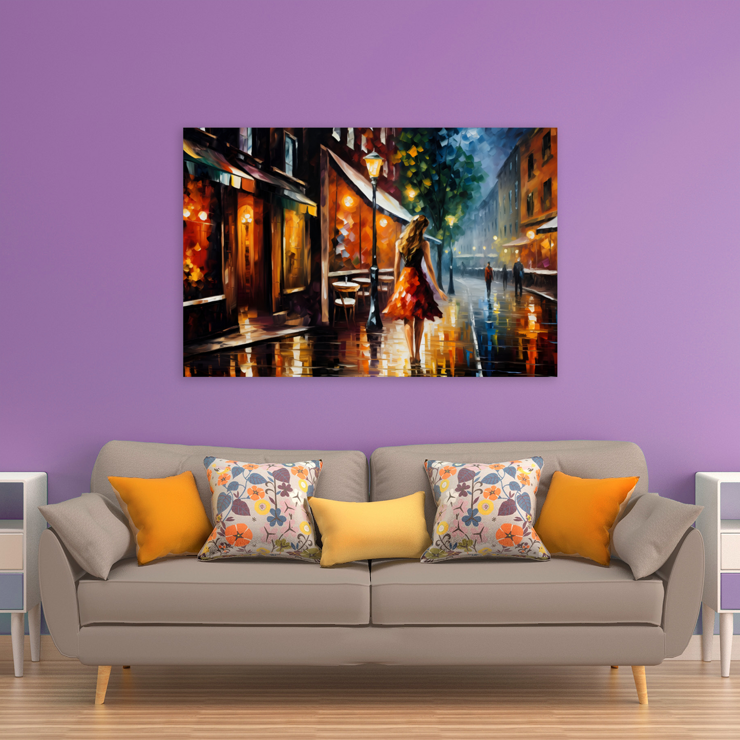 Evening Promenade Deluxe Box Landscape Canvas Print