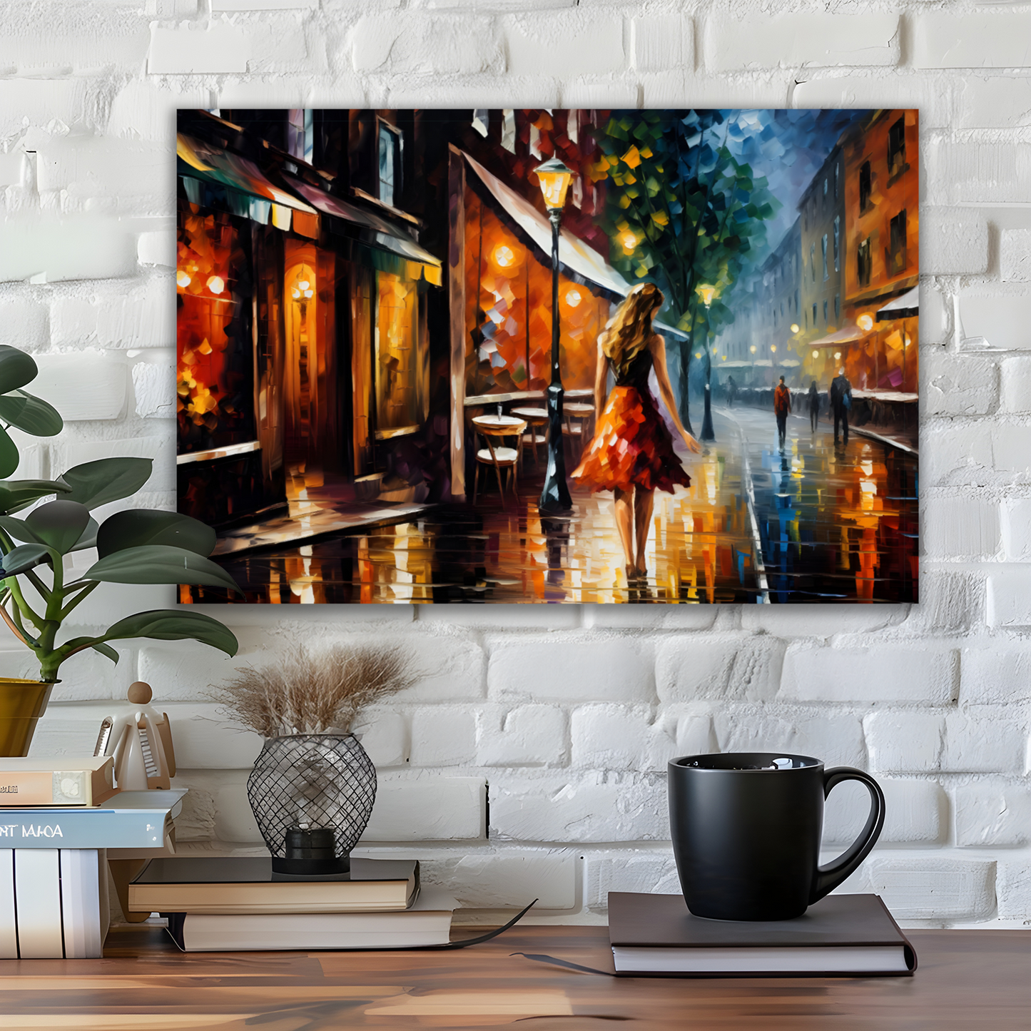 Evening Promenade Deluxe Box Landscape Canvas Print