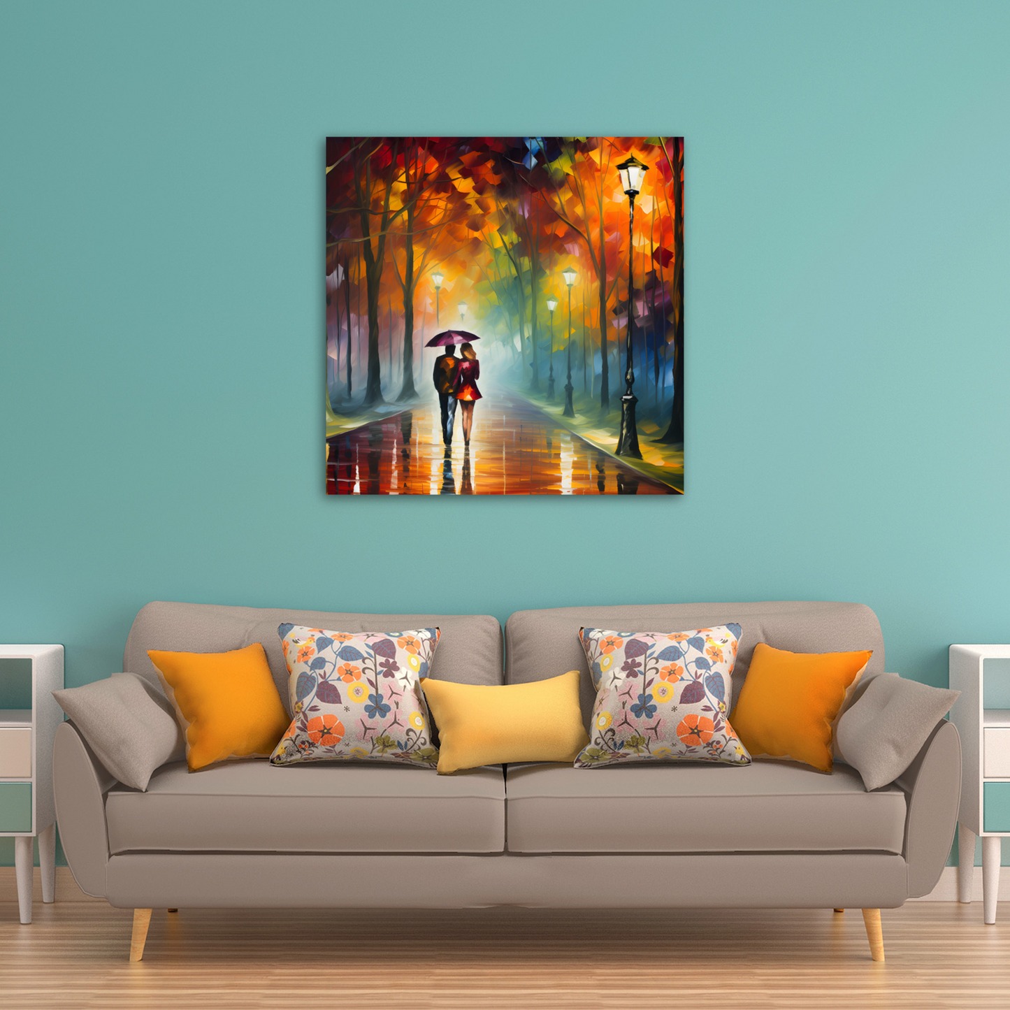 Autumnal Reflections Deluxe Box Square Canvas Print